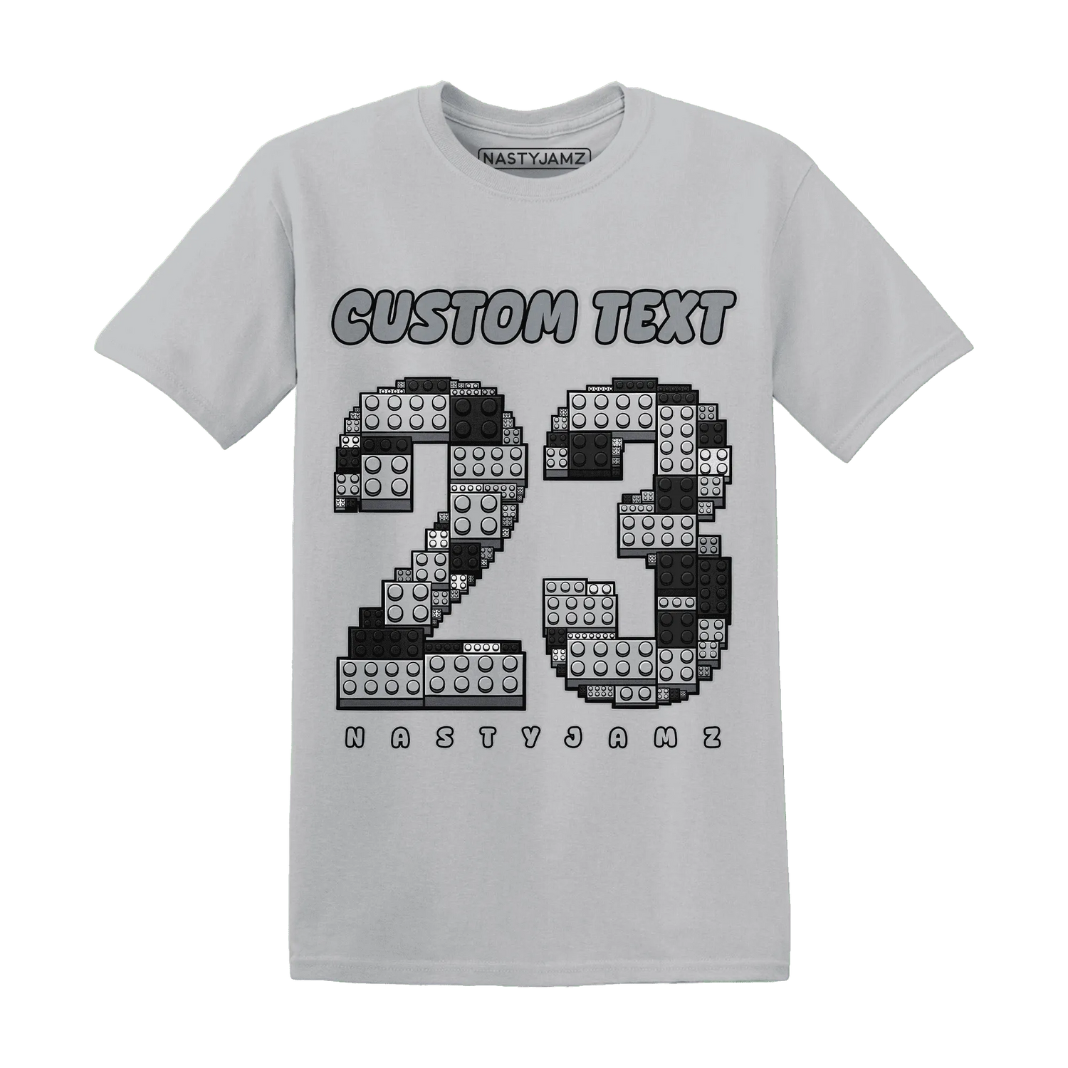 Wolf-Grey-12s-NastyJamz-T-Shirt-Match-Number-23-Lego