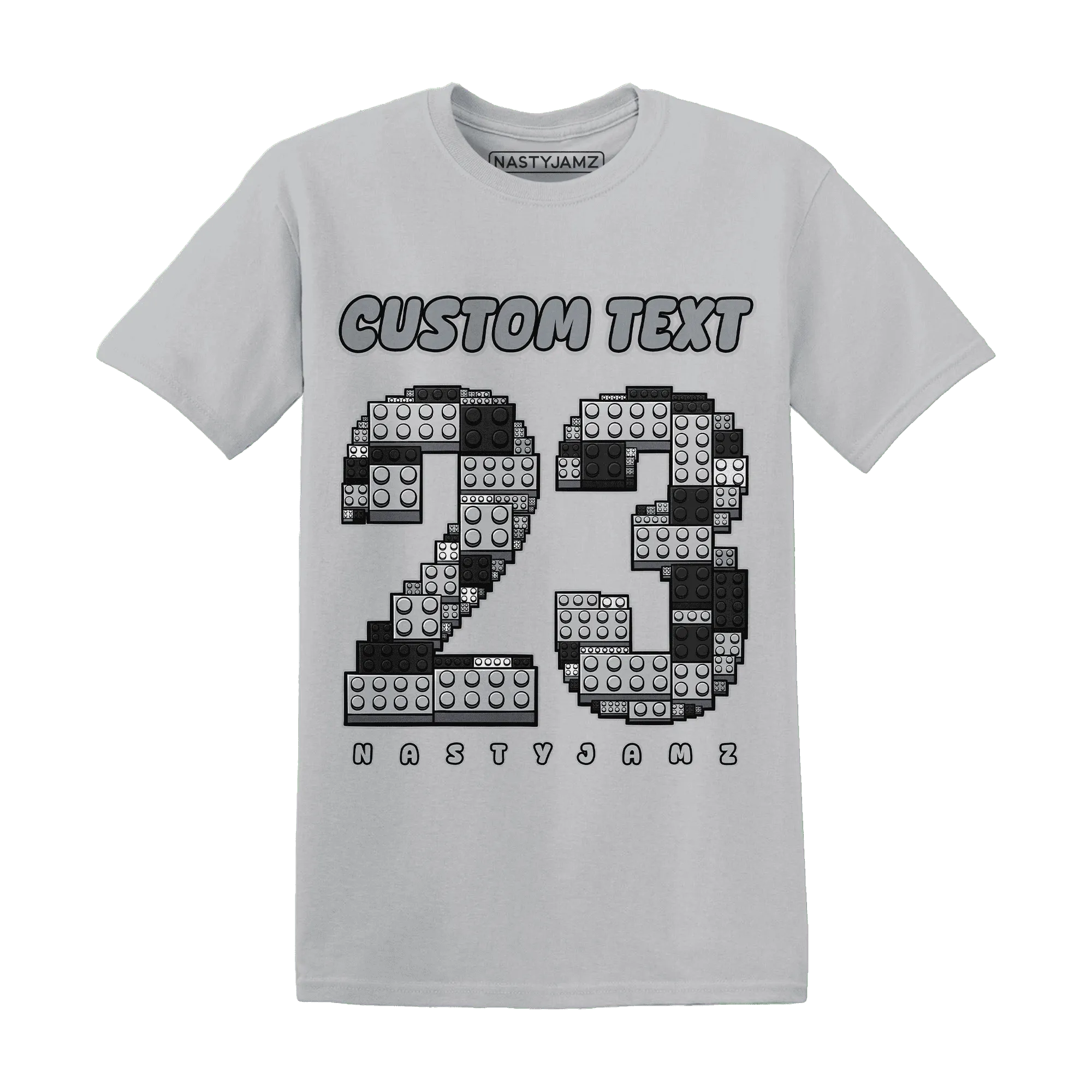 Wolf-Grey-12s-NastyJamz-T-Shirt-Match-Number-23-Lego