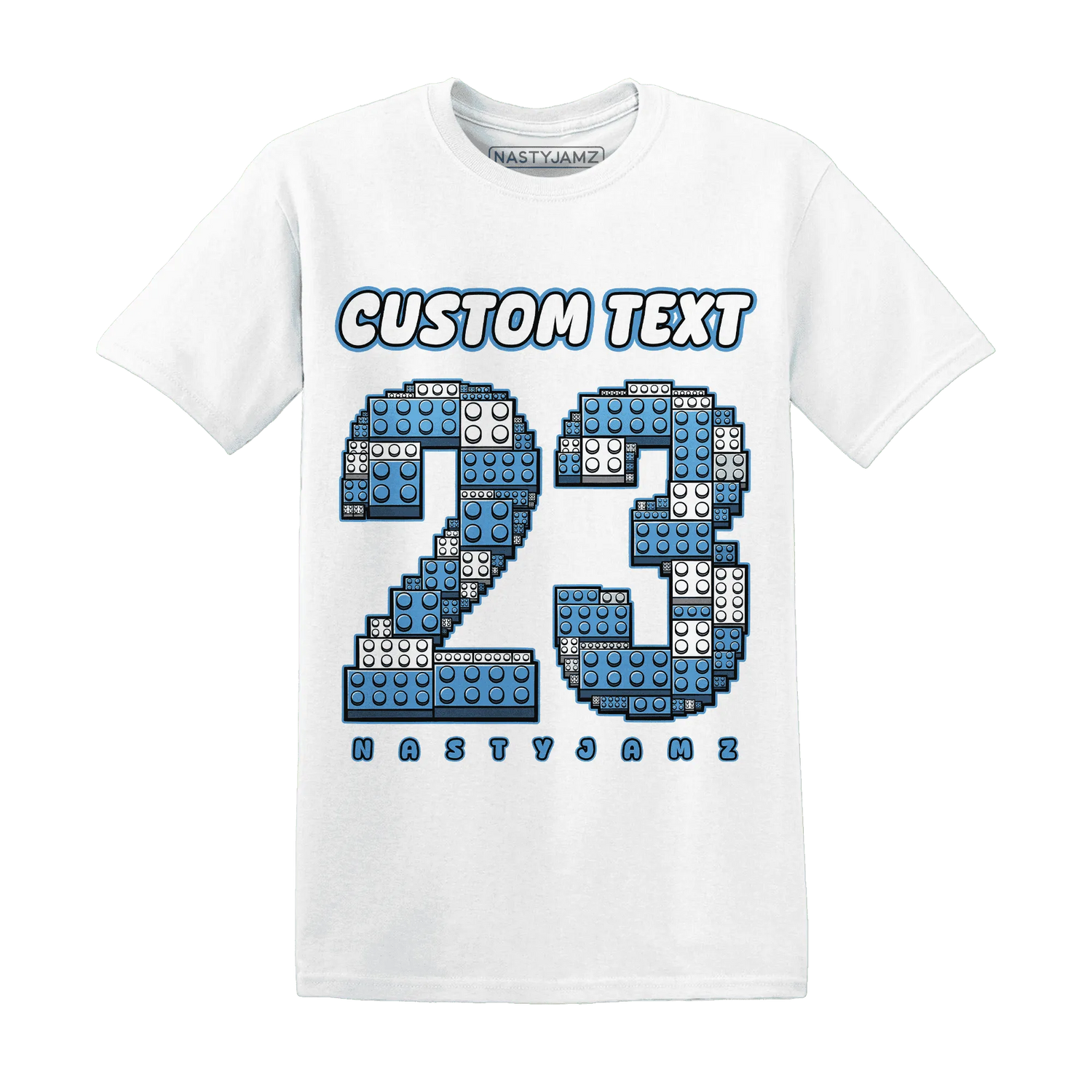 Carolina-Blue-Univercitii-17s-NastyJamz-T-Shirt-Match-Number-23-Lego