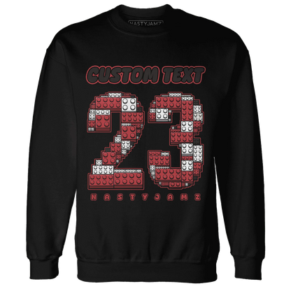 Black-Toe-Reimagined-Red-White-1s-NastyJamz-Sweatshirt-Match-Number-23-Lego