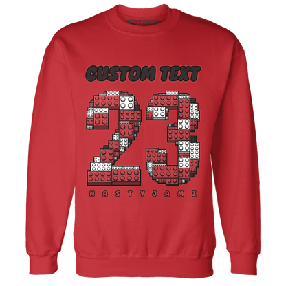Black-Toe-Reimagined-Red-White-1s-NastyJamz-Sweatshirt-Match-Number-23-Lego