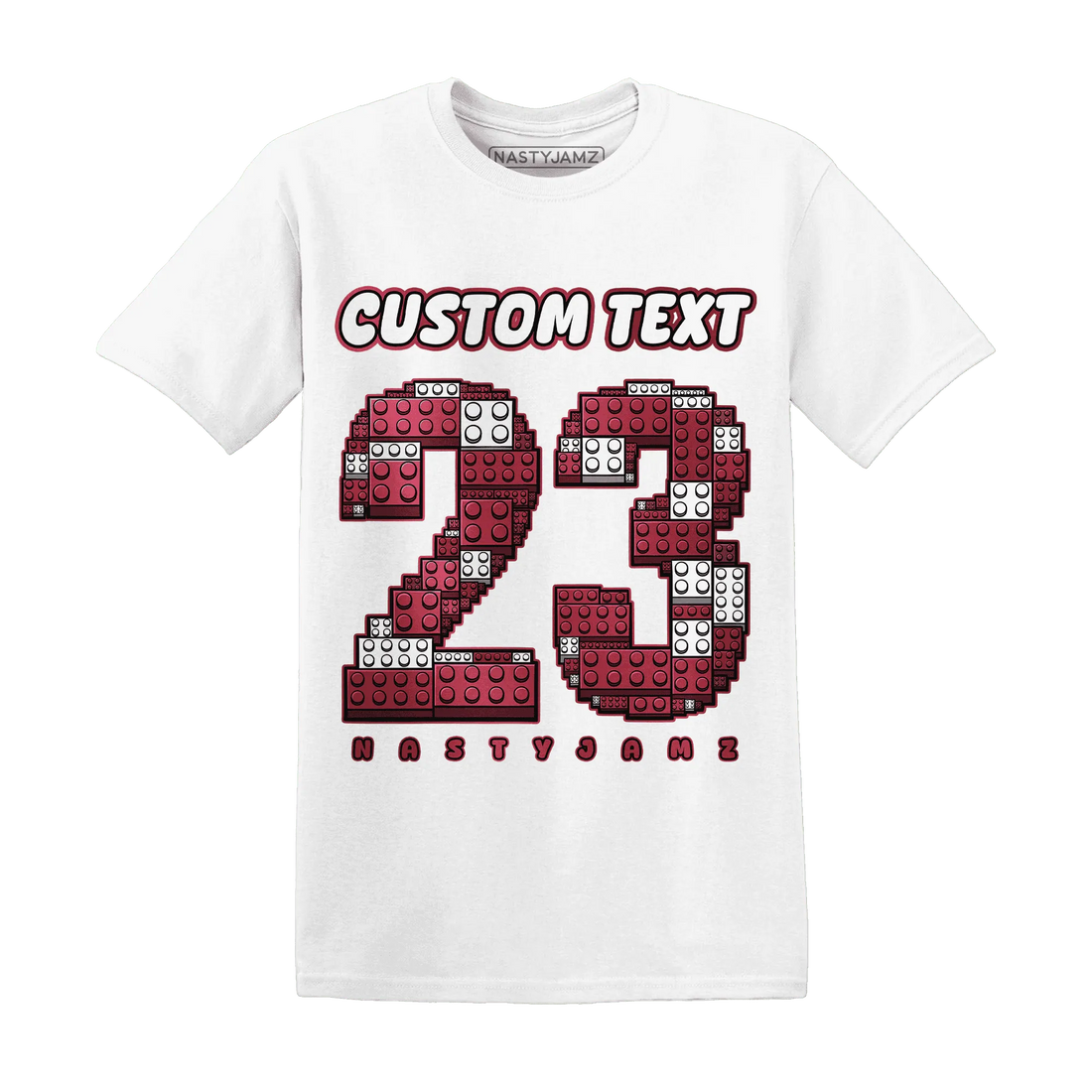 High-87-Metallic-Burgundy-1s-T-Shirt-Match-Number-23-Lego