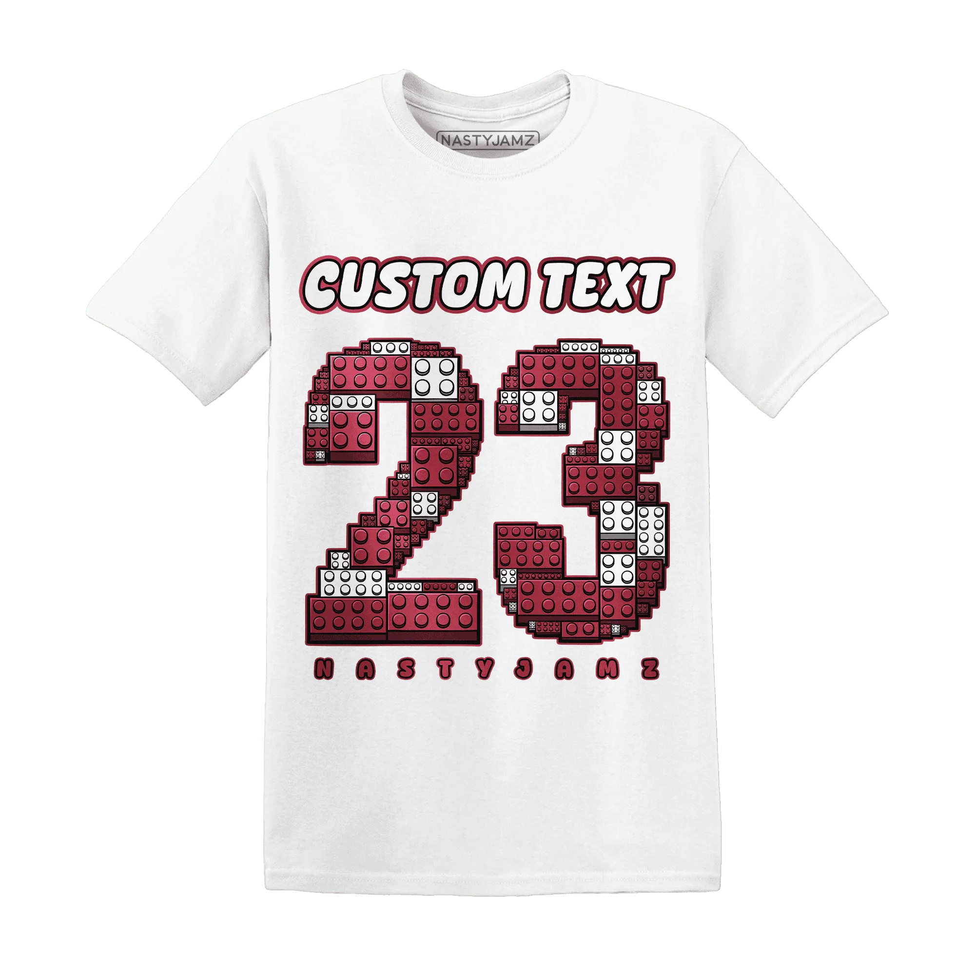 High-87-Metallic-Burgundy-1s-T-Shirt-Match-Number-23-Lego