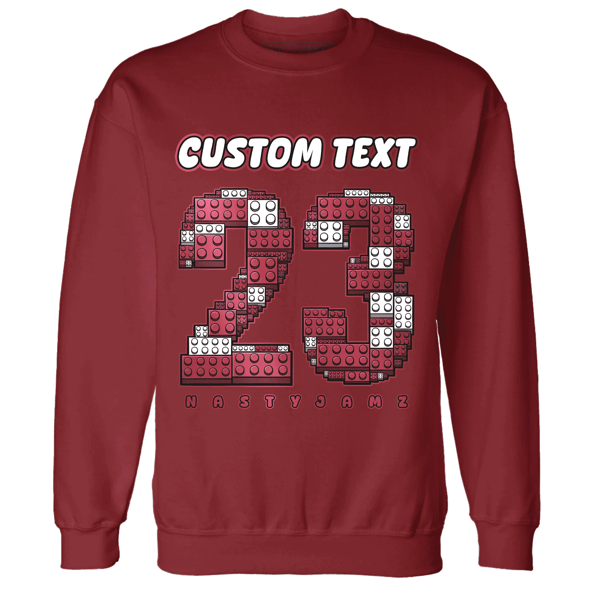 High-87-Metallic-Burgundy-1s-Sweatshirt-Match-Number-23-Lego