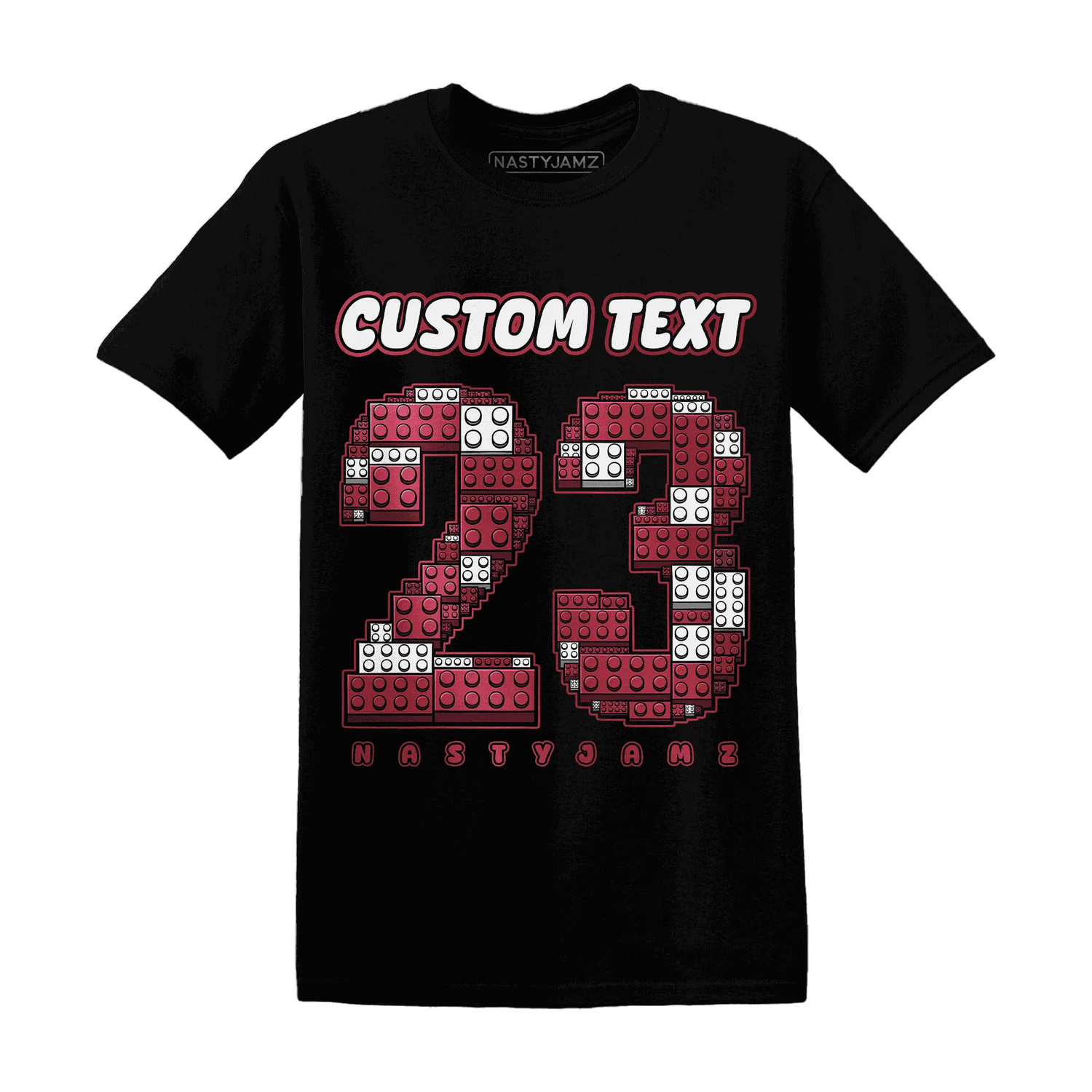 High-87-Metallic-Burgundy-1s-T-Shirt-Match-Number-23-Lego