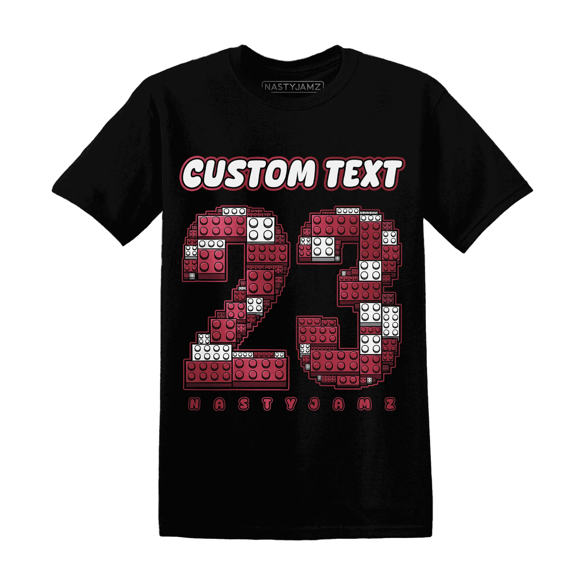 High-87-Metallic-Burgundy-1s-T-Shirt-Match-Number-23-Lego