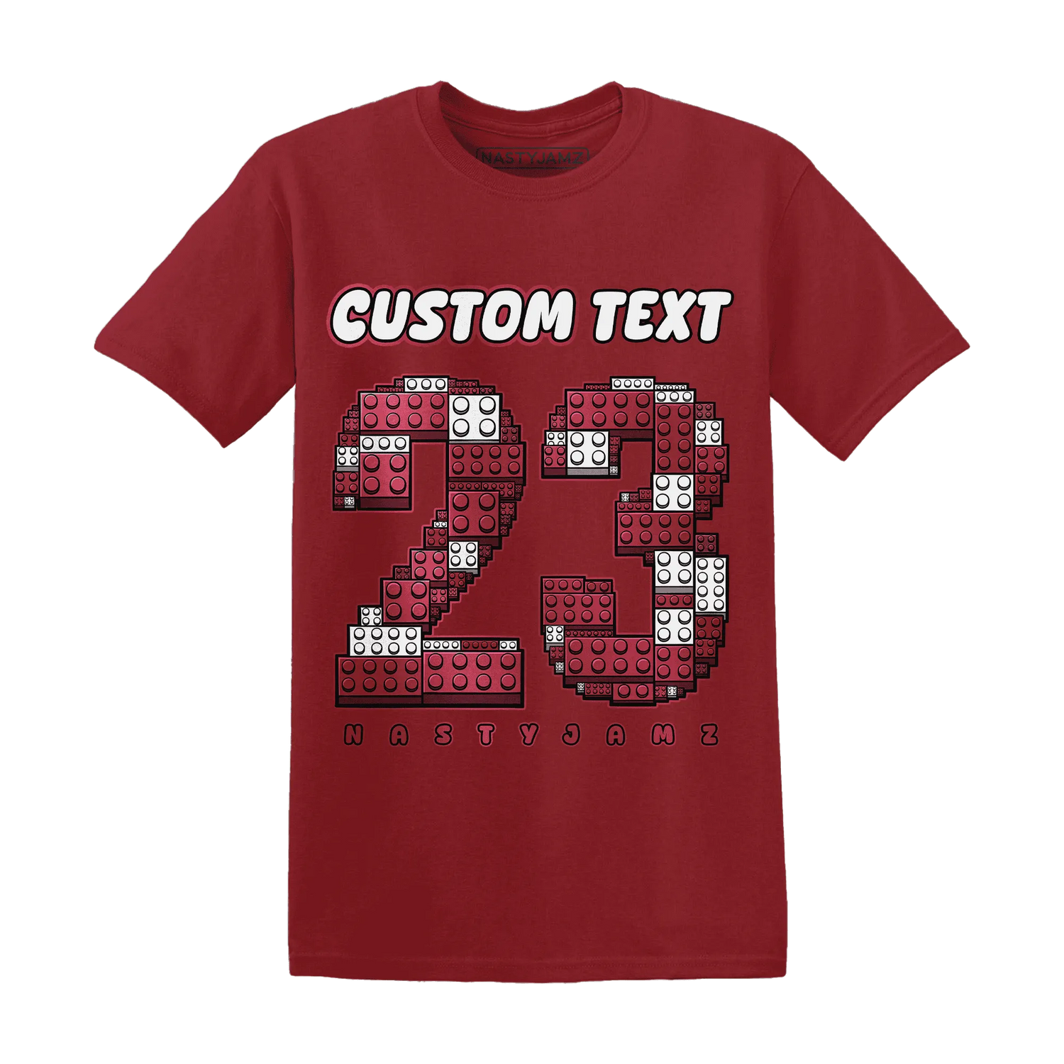 High-87-Metallic-Burgundy-1s-T-Shirt-Match-Number-23-Lego