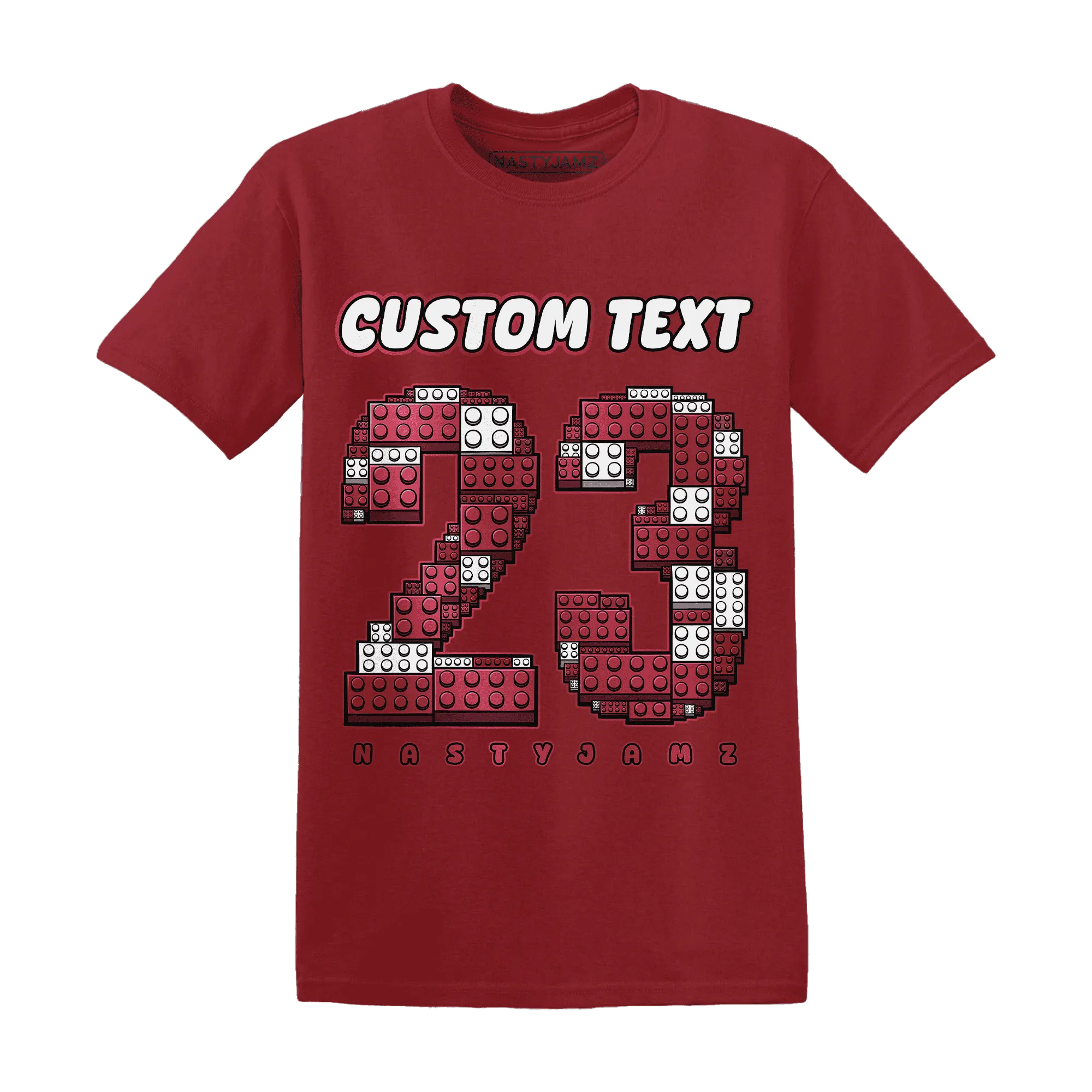 High-87-Metallic-Burgundy-1s-T-Shirt-Match-Number-23-Lego