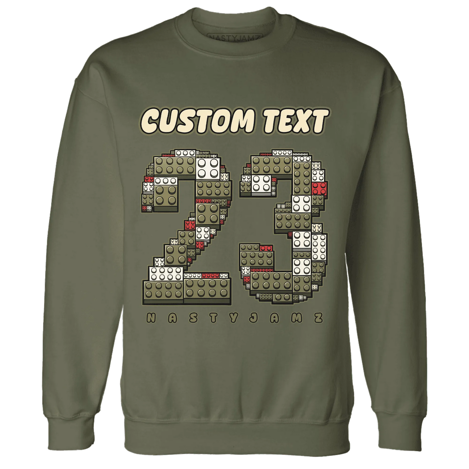 Medium-Olive-1s-NastyJamz-Sweatshirt-Match-Number-23-Lego