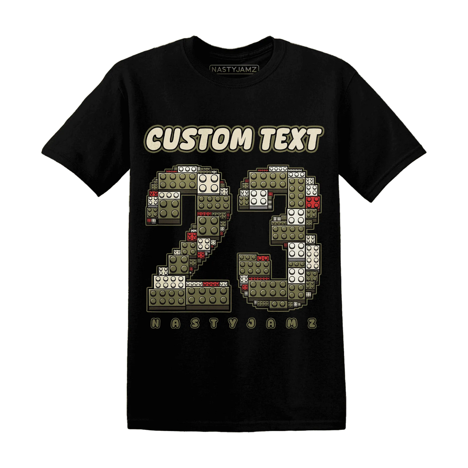 Medium-Olive-1s-NastyJamz-T-Shirt-Match-Number-23-Lego