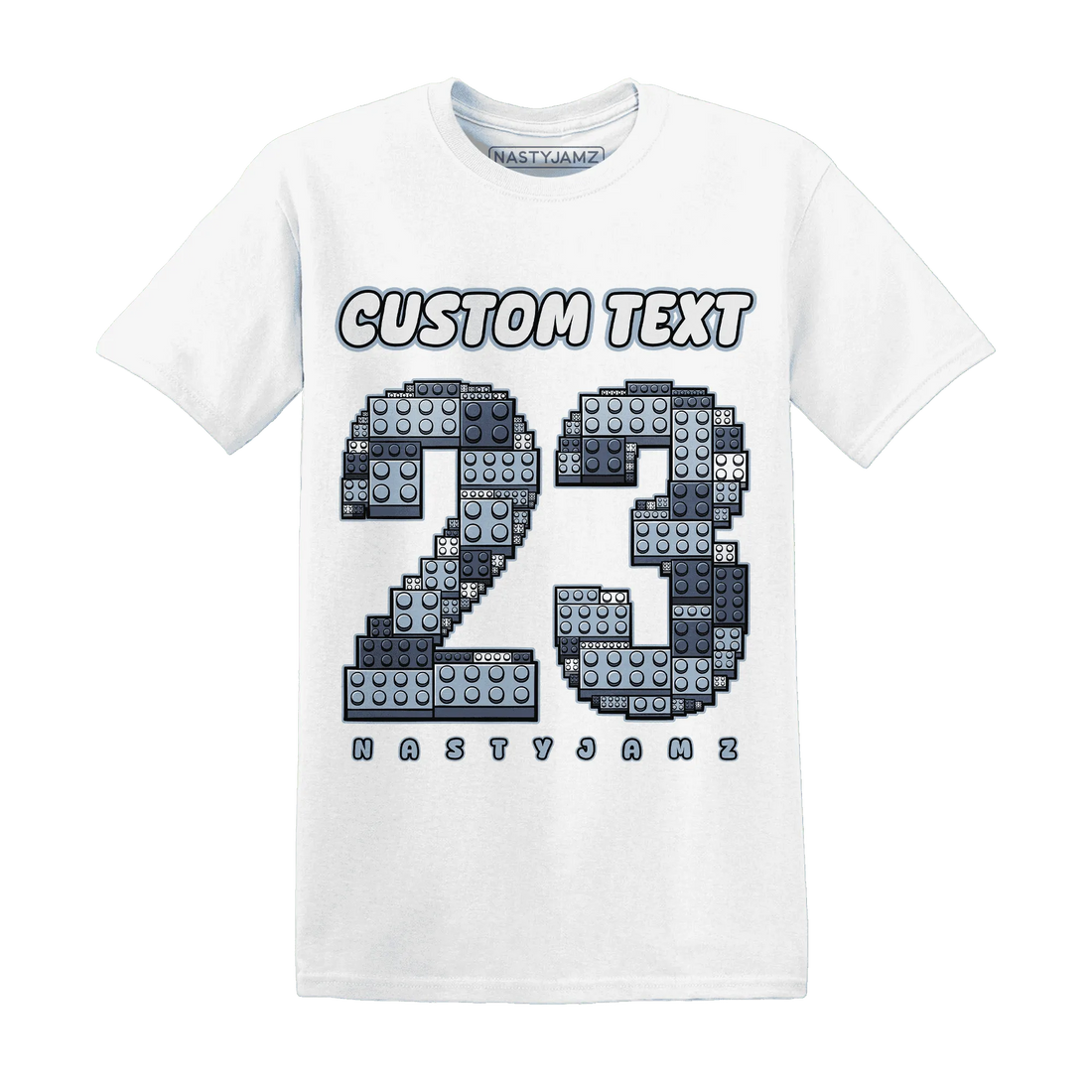 Mid-Diffused-Blue-Grey-1s-T-Shirt-Match-Number-23-Lego