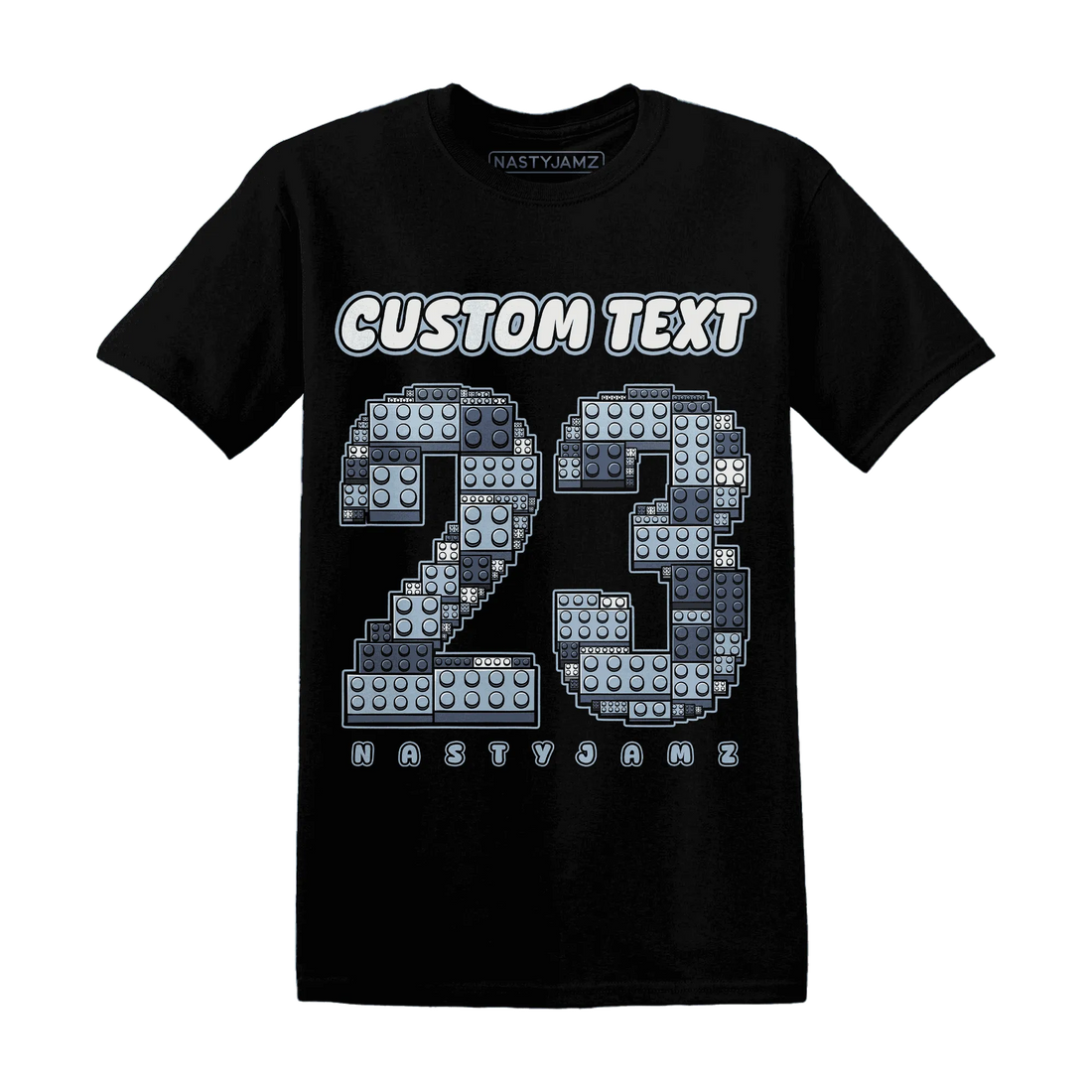 Mid-Diffused-Blue-Grey-1s-T-Shirt-Match-Number-23-Lego