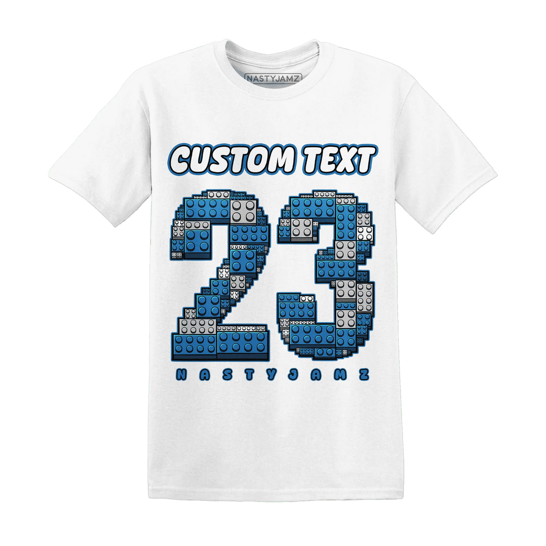 Industrial-Blue-4s-T-Shirt-Match-Number-23-Lego