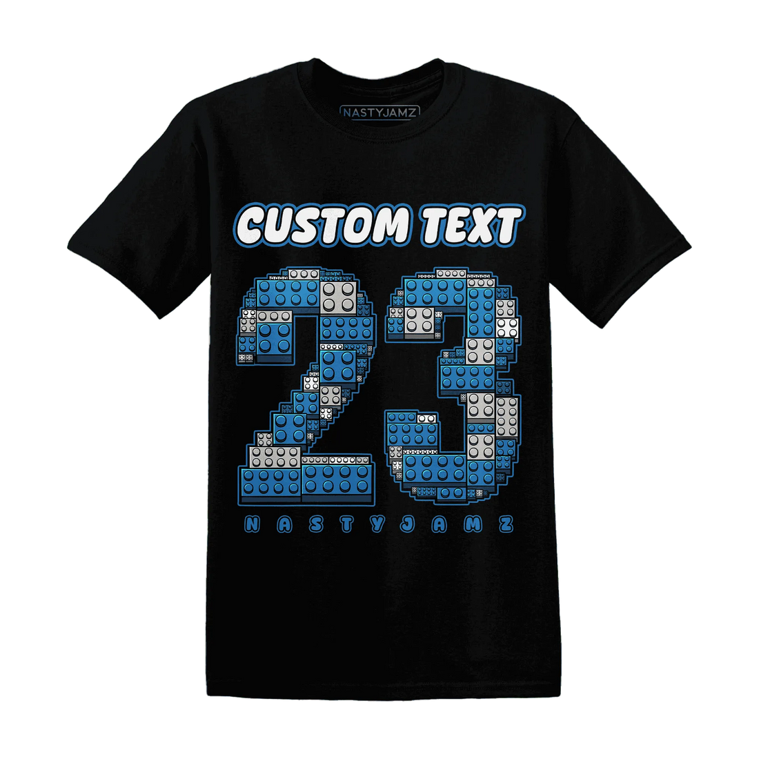 Industrial-Blue-4s-T-Shirt-Match-Number-23-Lego