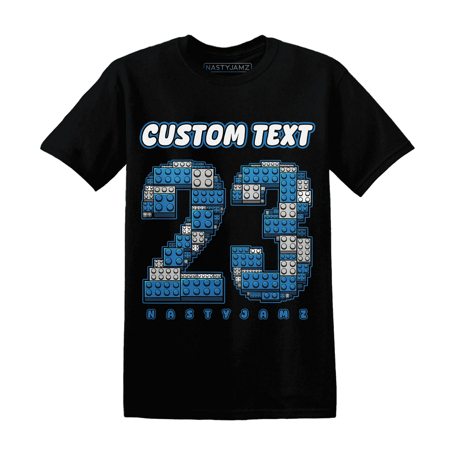 Industrial-Blue-4s-T-Shirt-Match-Number-23-Lego