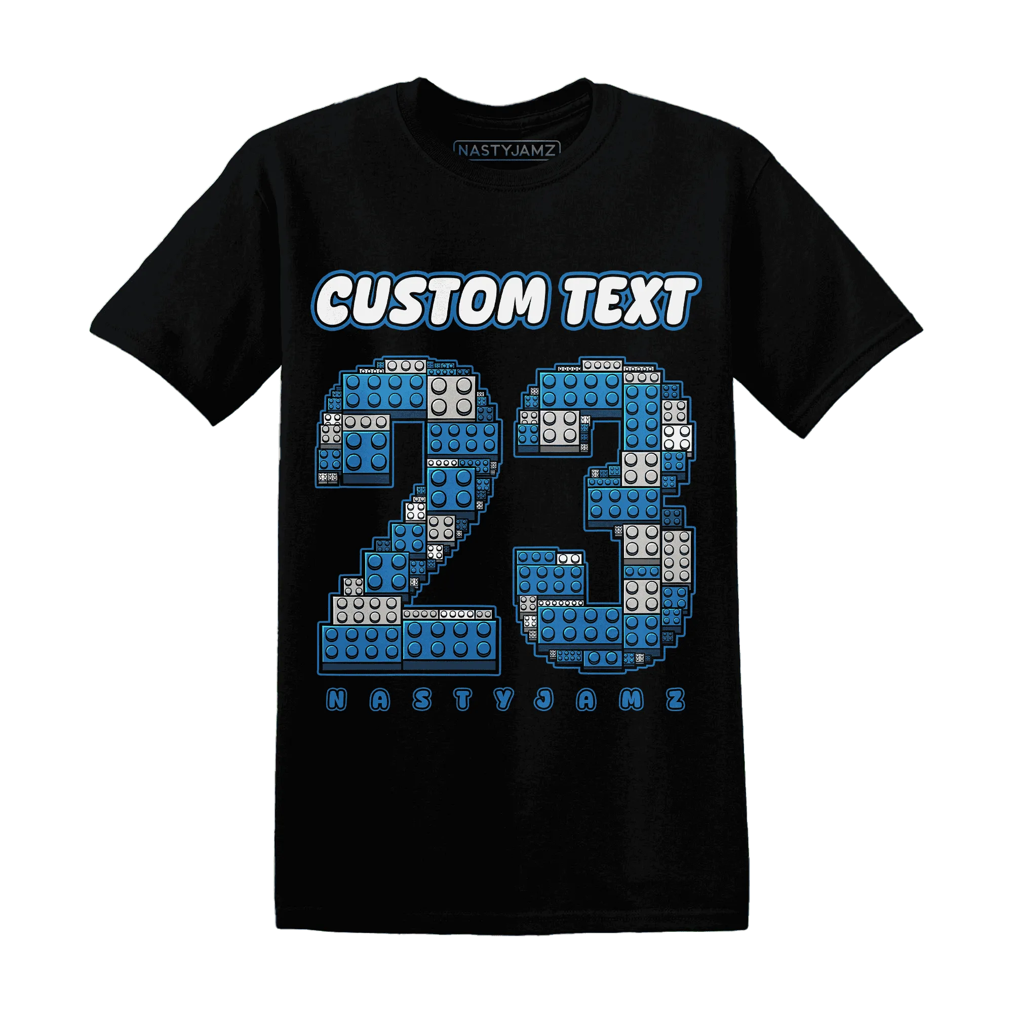 Industrial-Blue-4s-T-Shirt-Match-Number-23-Lego