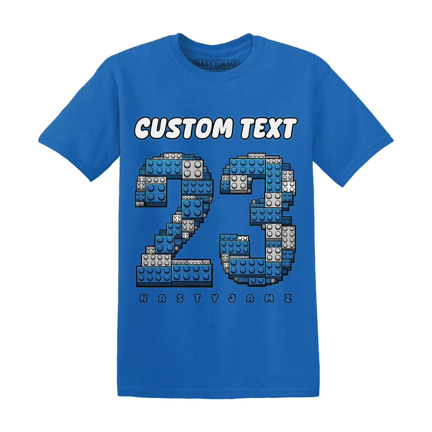 Industrial-Blue-4s-T-Shirt-Match-Number-23-Lego