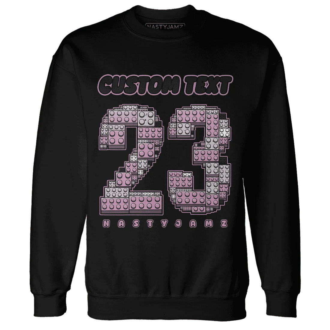 Orchid-Neutral-Grey-Black-White-4s-NastyJamz-Sweatshirt-Match-Number-23-Lego