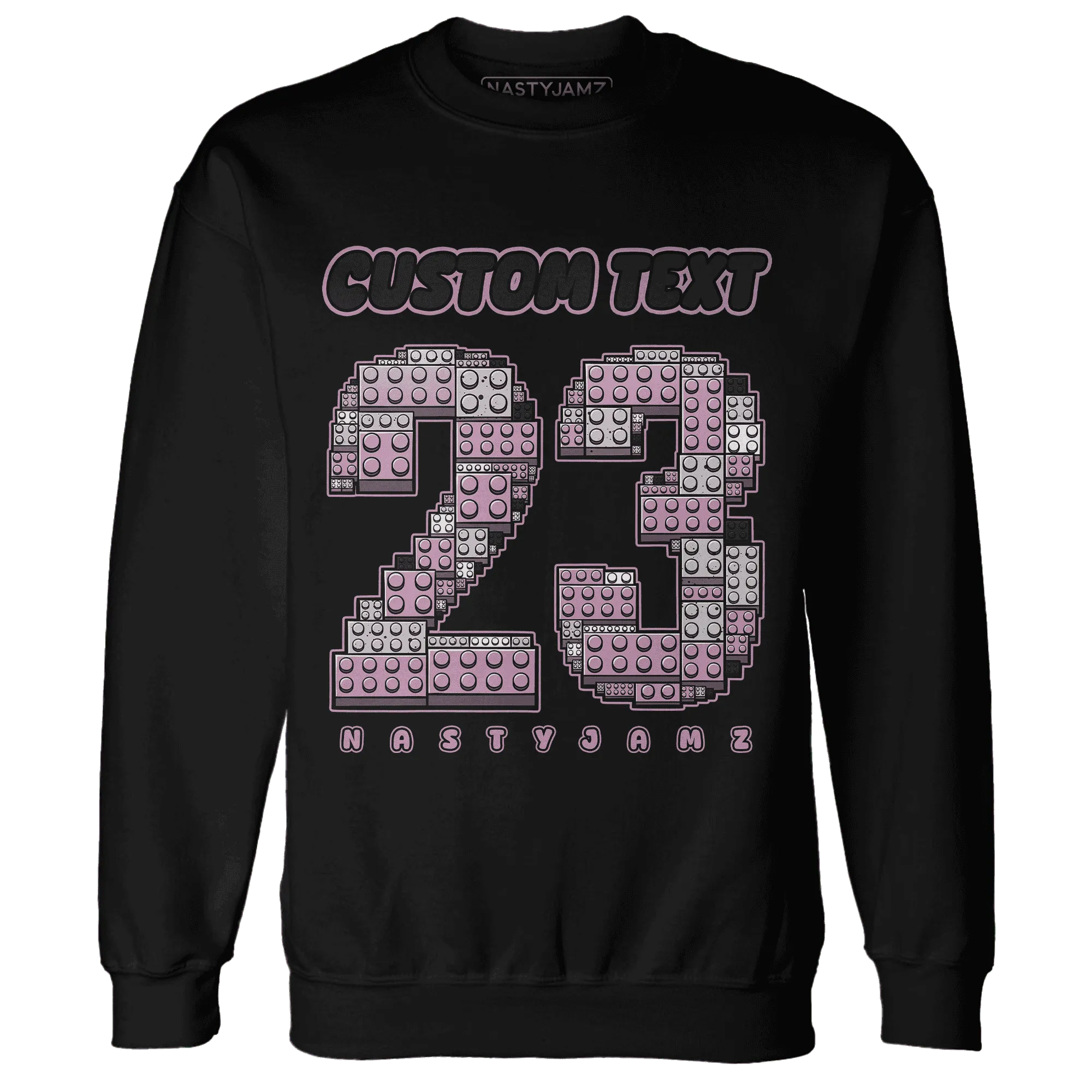 Orchid-Neutral-Grey-Black-White-4s-NastyJamz-Sweatshirt-Match-Number-23-Lego