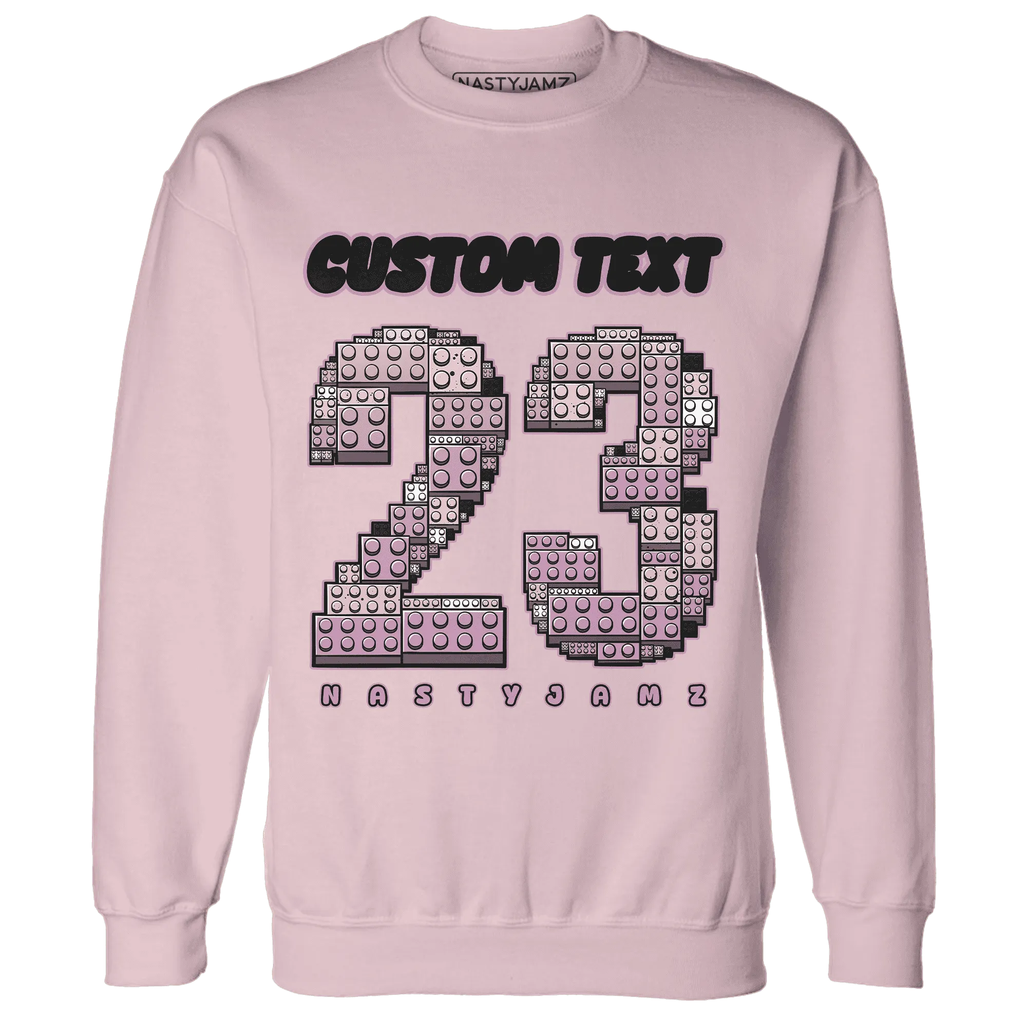 Orchid-Neutral-Grey-Black-White-4s-NastyJamz-Sweatshirt-Match-Number-23-Lego