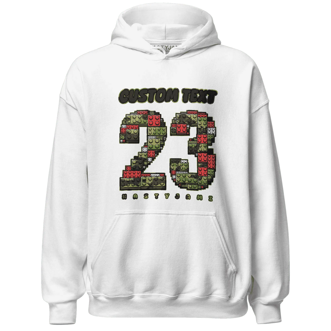 AM-90-Dark-Sage-Solar-Red-NastyJamz-Hoodie-Match-Number-23-Lego