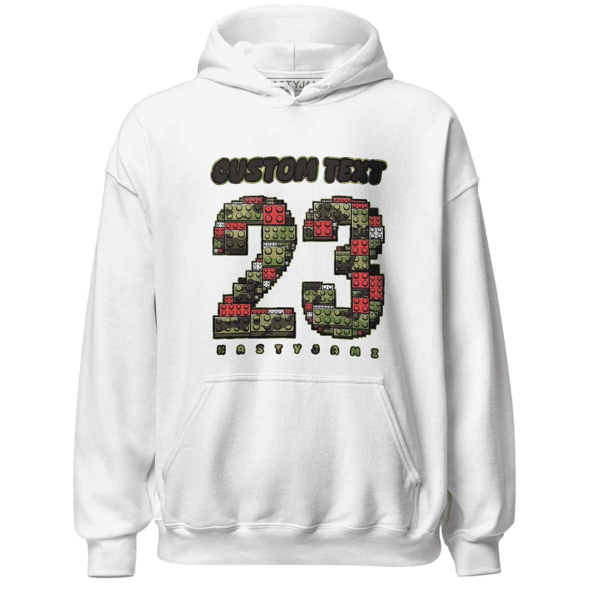 AM-90-Dark-Sage-Solar-Red-NastyJamz-Hoodie-Match-Number-23-Lego