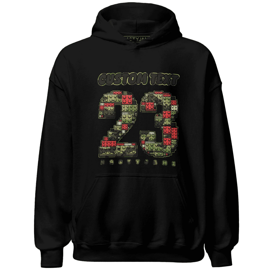 AM-90-Dark-Sage-Solar-Red-NastyJamz-Hoodie-Match-Number-23-Lego