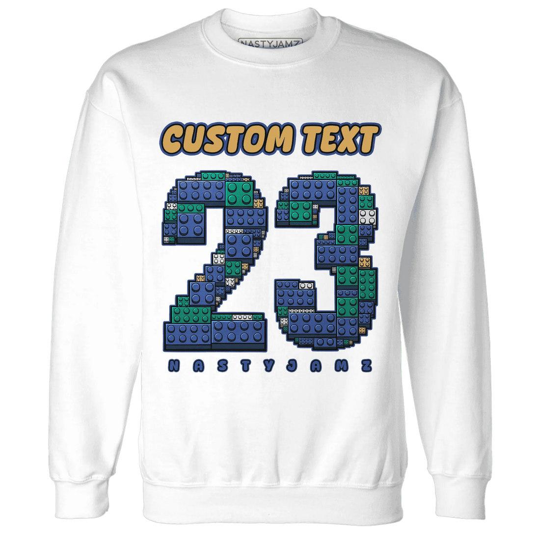 Dunk-Hyper-Royal-Malachite-NastyJamz-Sweatshirt-Match-Number-23-Lego