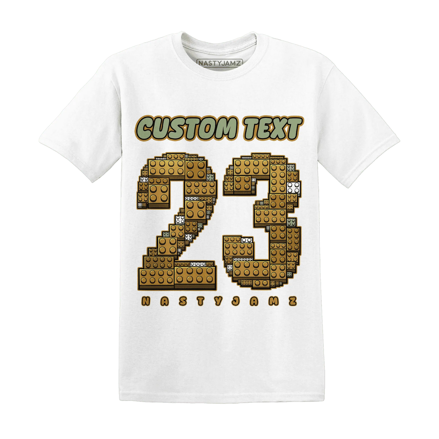 Wheat-13s-T-Shirt-Match-Number-23-Lego