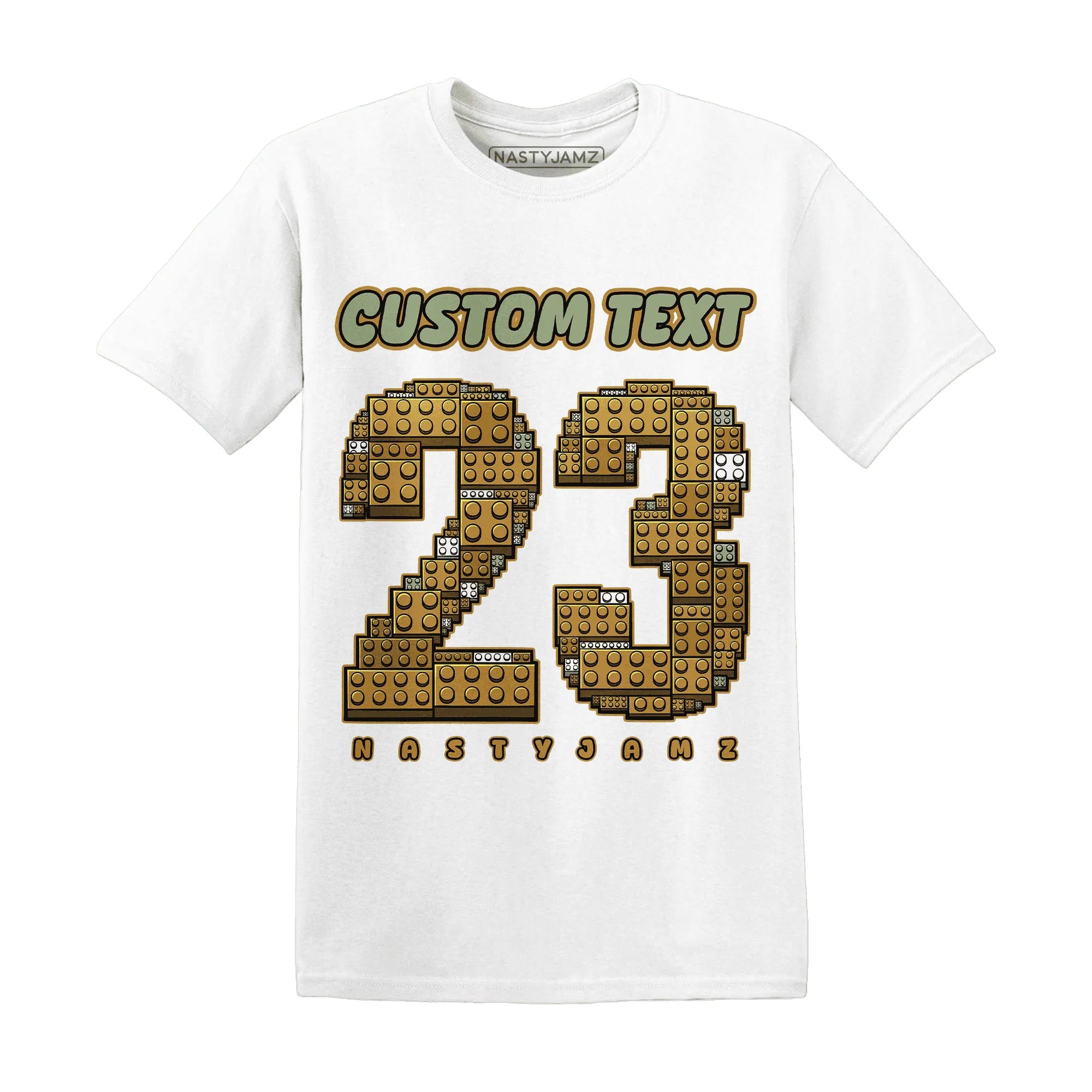 Wheat-13s-T-Shirt-Match-Number-23-Lego