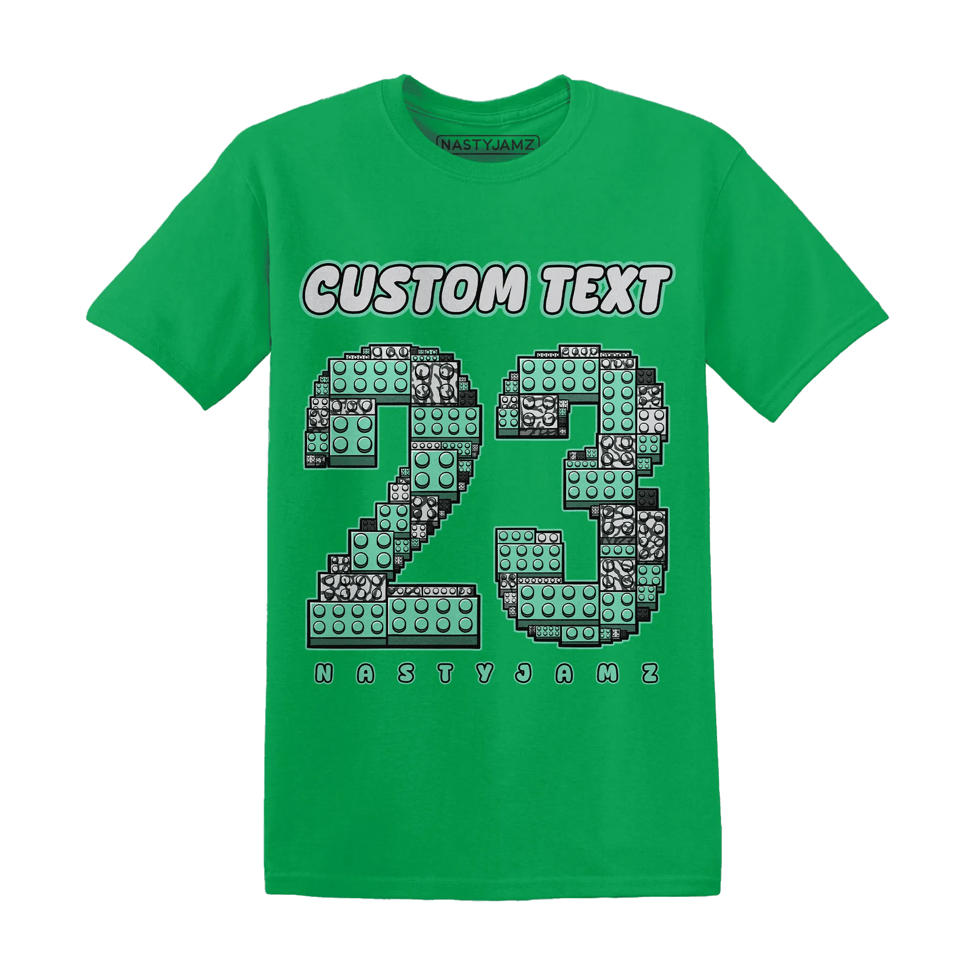Green-Glow-3s-T-Shirt-Match-Number-23-Lego