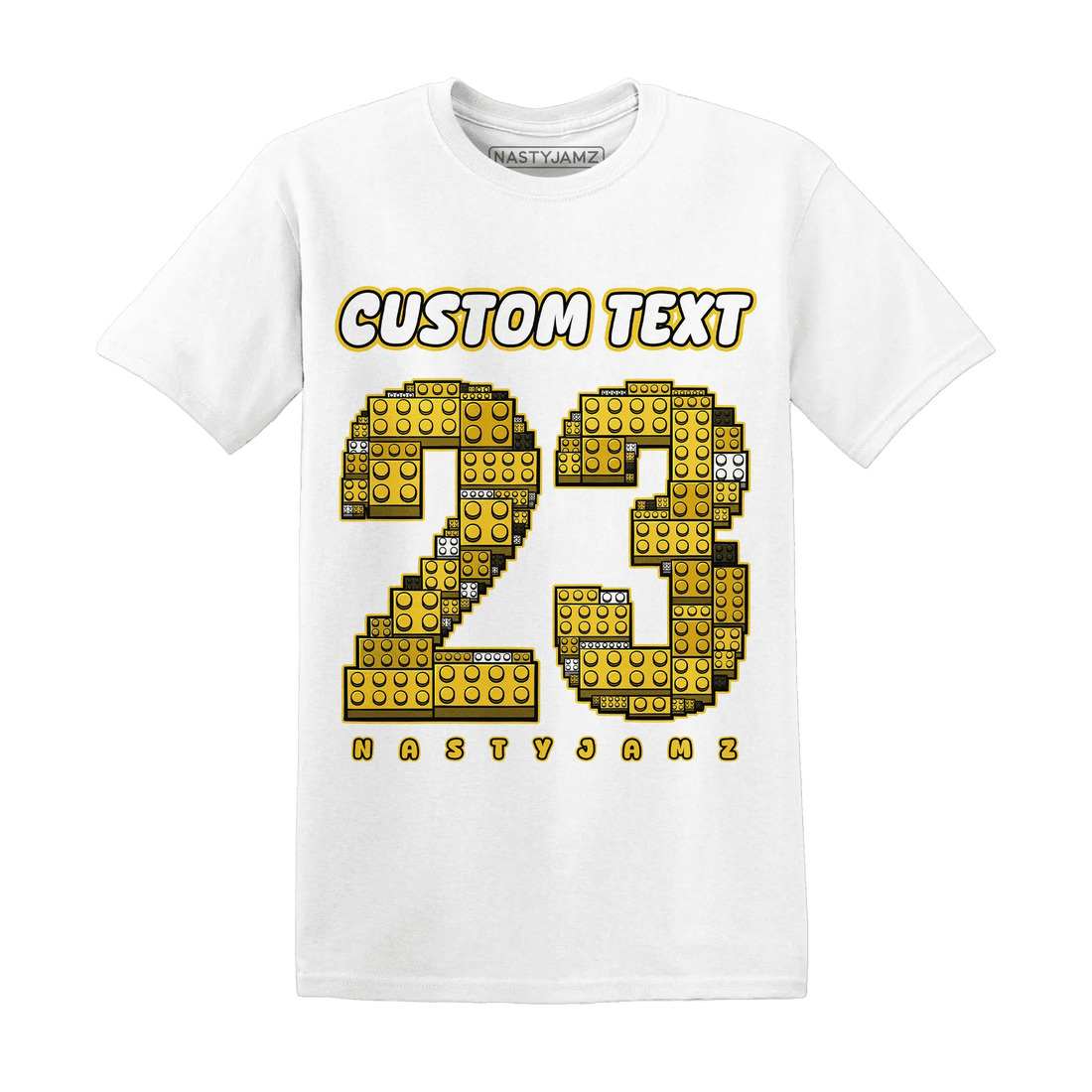 Yellow-Ochre-6s-T-Shirt-Match-Number-23-Lego