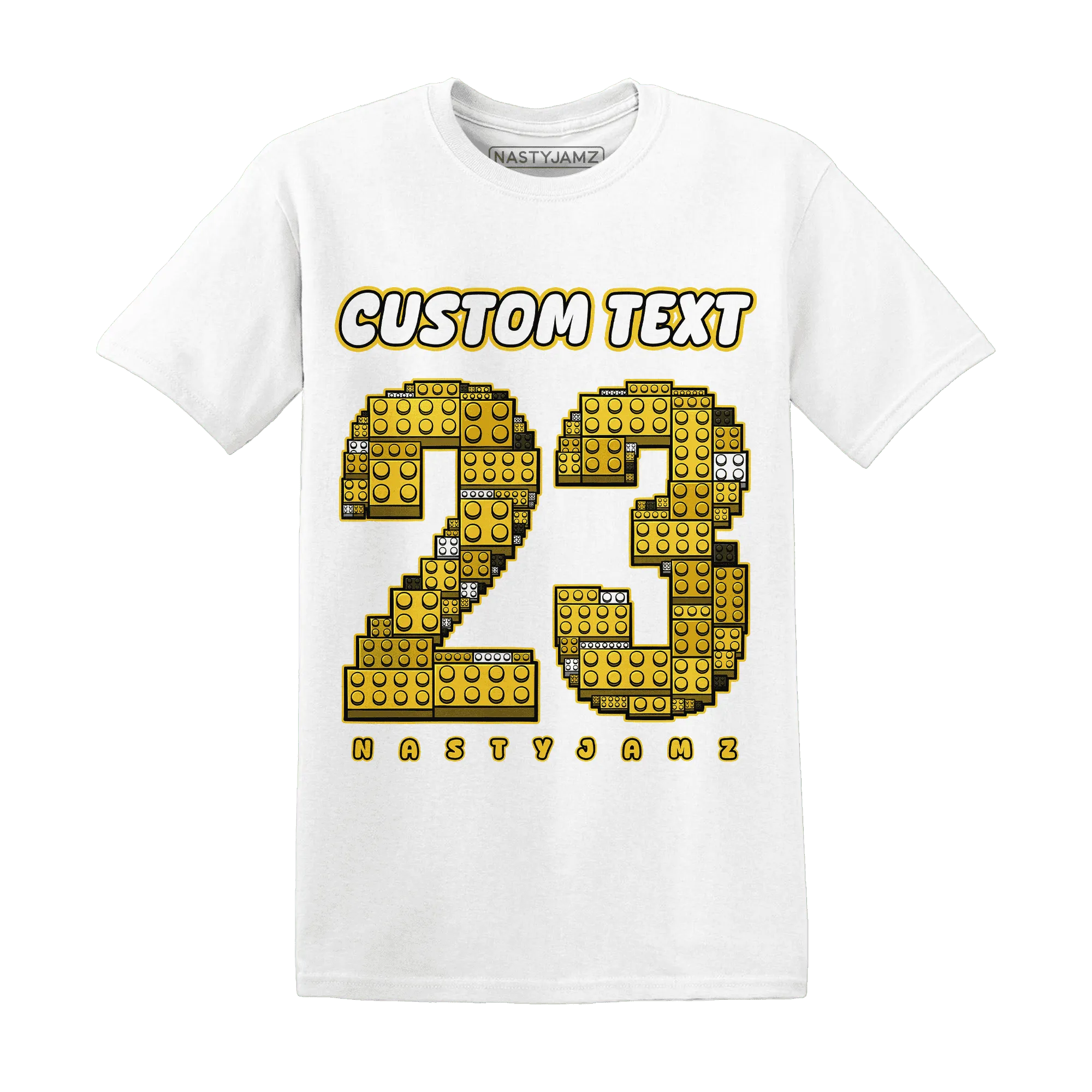 Yellow-Ochre-6s-T-Shirt-Match-Number-23-Lego