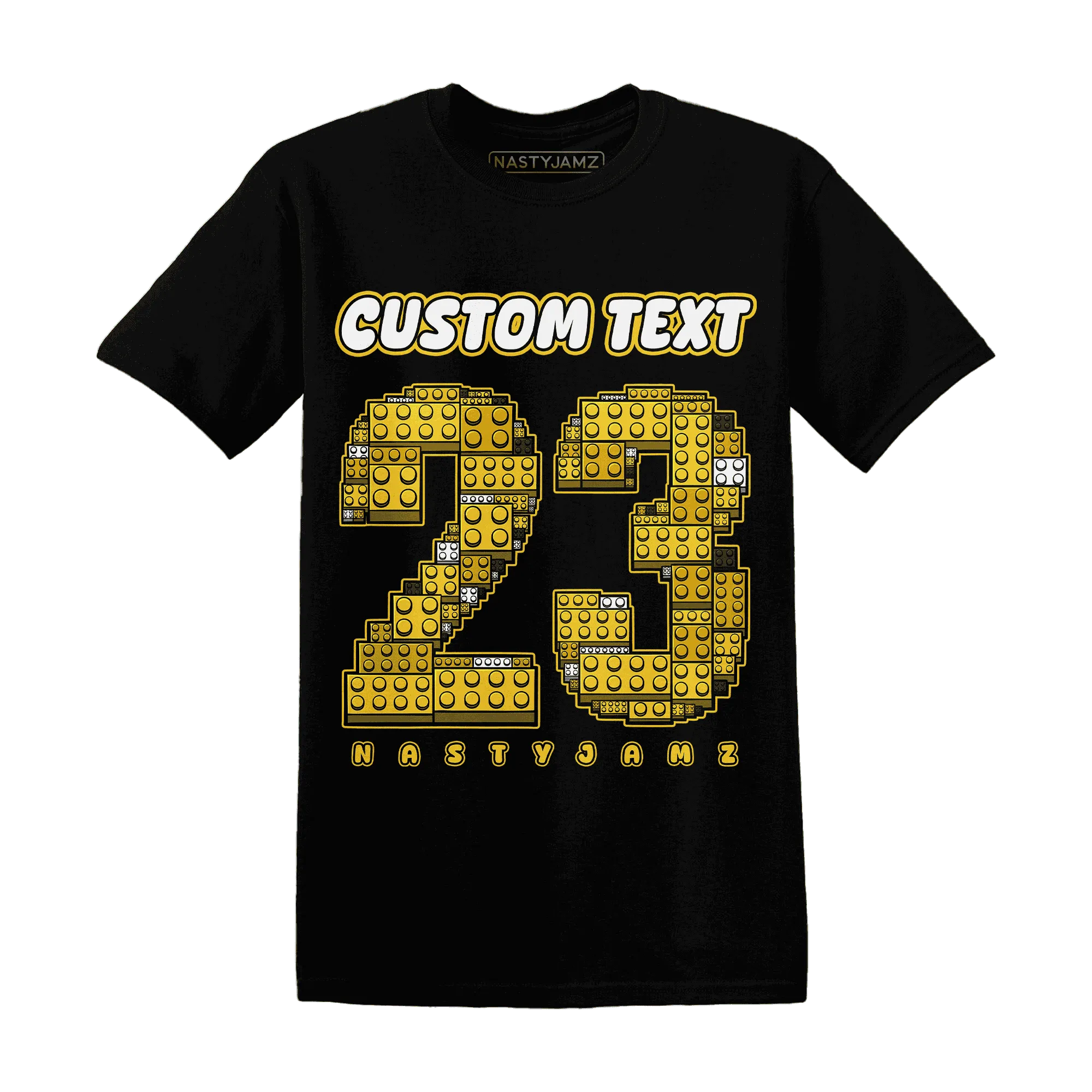 Yellow-Ochre-6s-T-Shirt-Match-Number-23-Lego