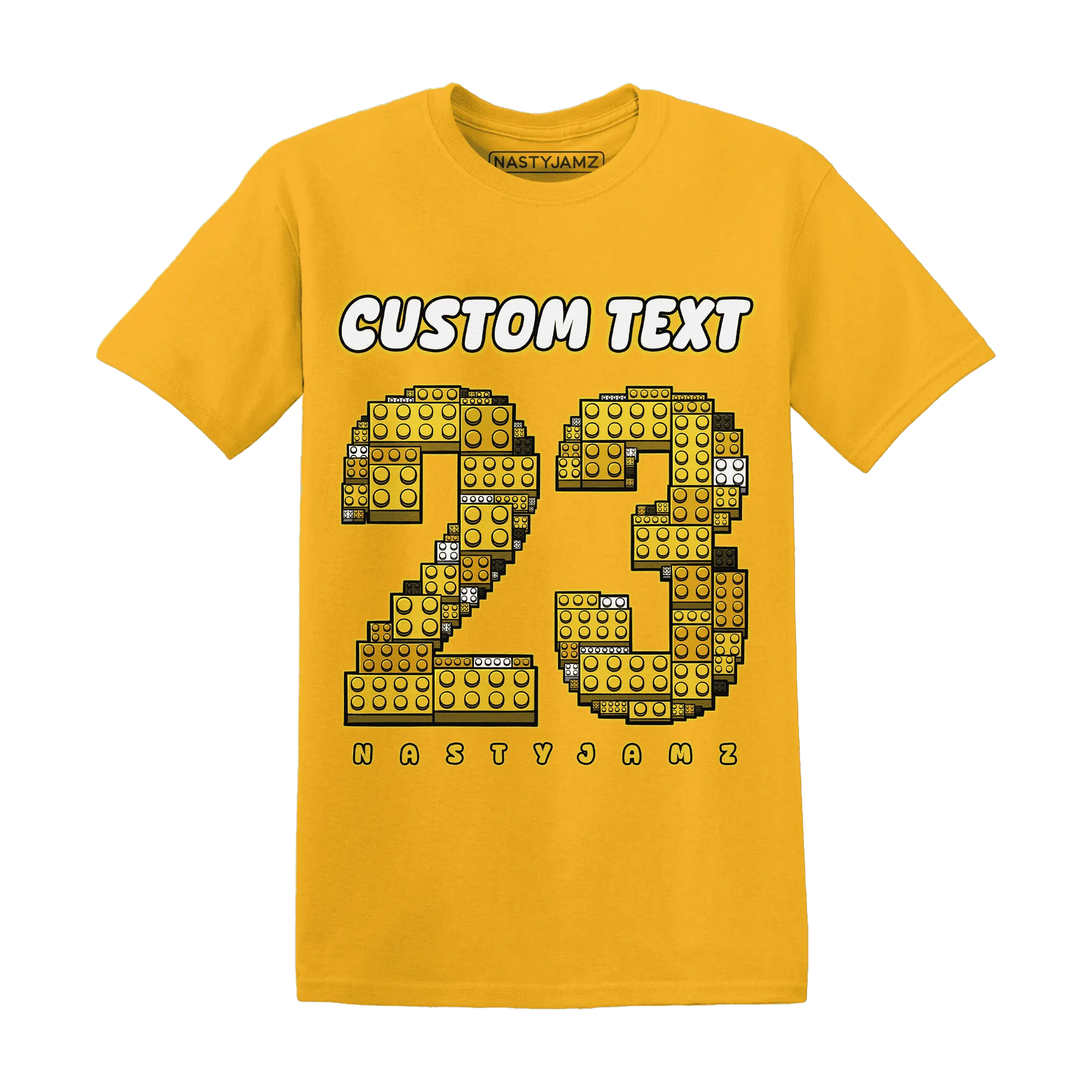 Yellow-Ochre-6s-T-Shirt-Match-Number-23-Lego
