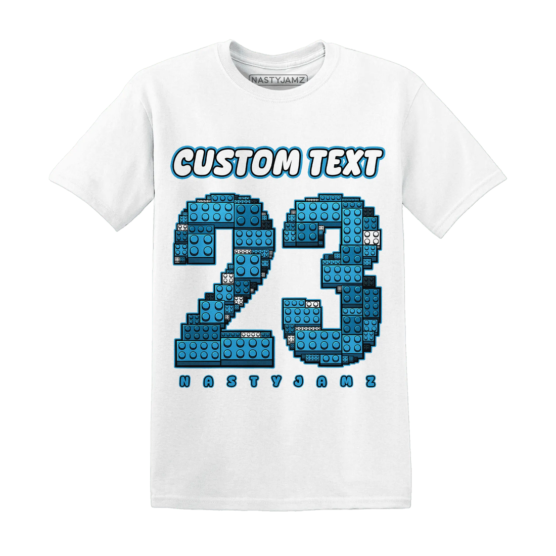 Powder-Blue-9s-T-Shirt-Match-Number-23-Lego