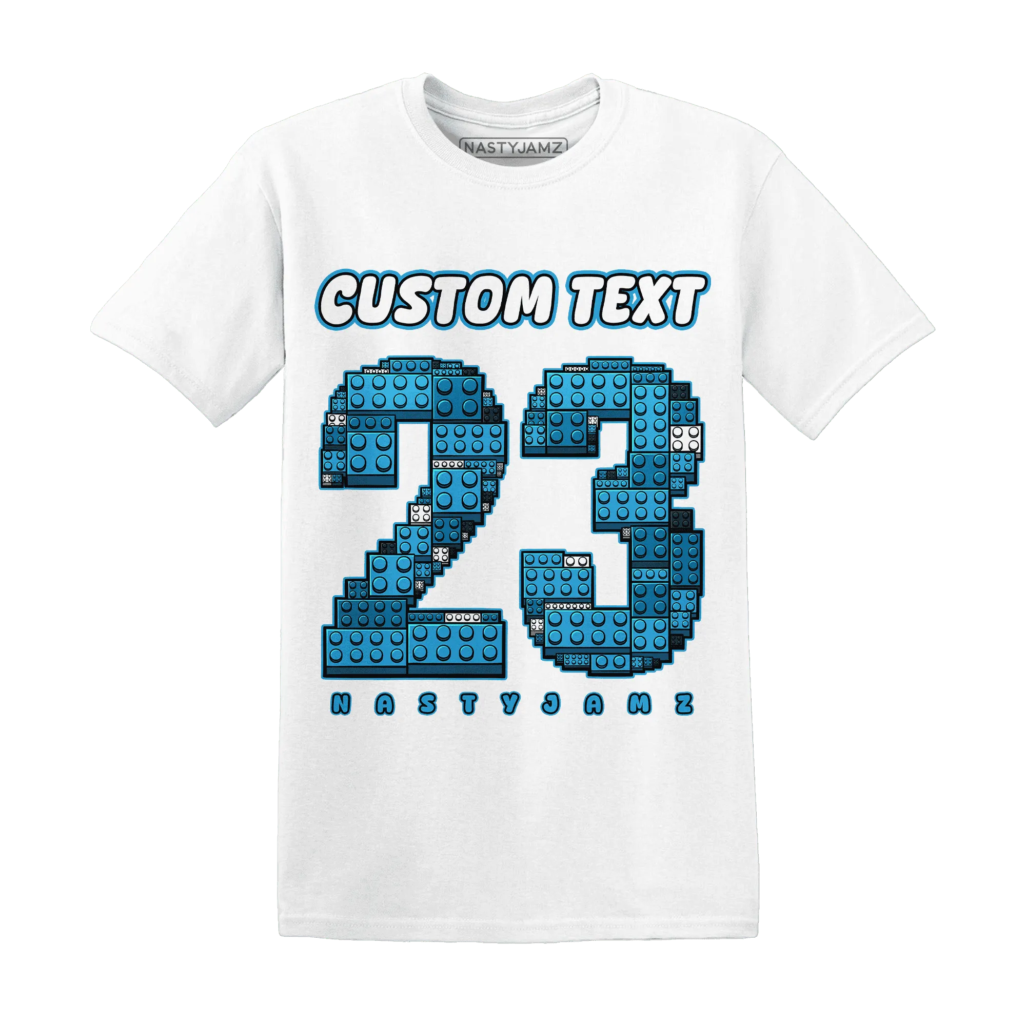 Powder-Blue-9s-T-Shirt-Match-Number-23-Lego
