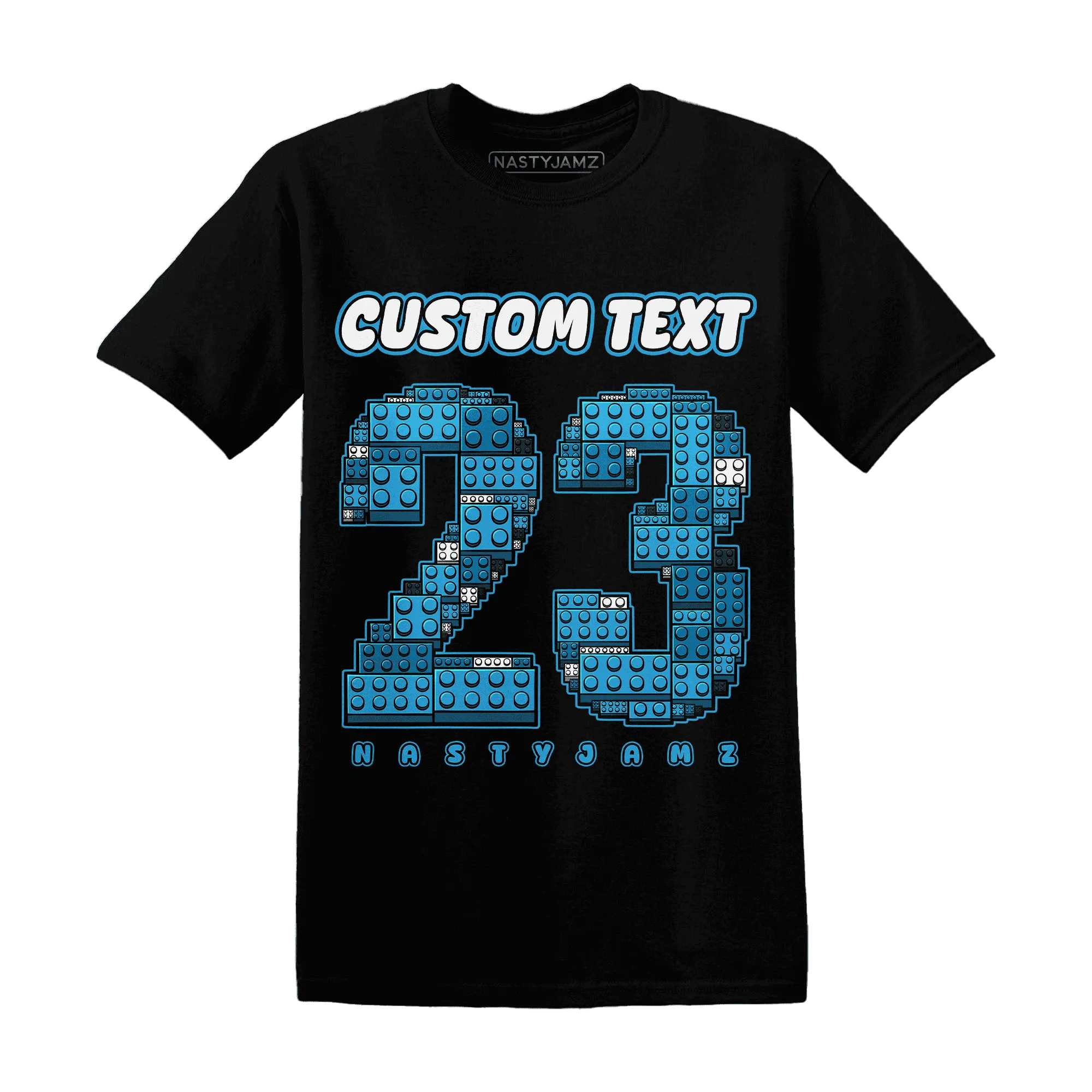 Powder-Blue-9s-T-Shirt-Match-Number-23-Lego