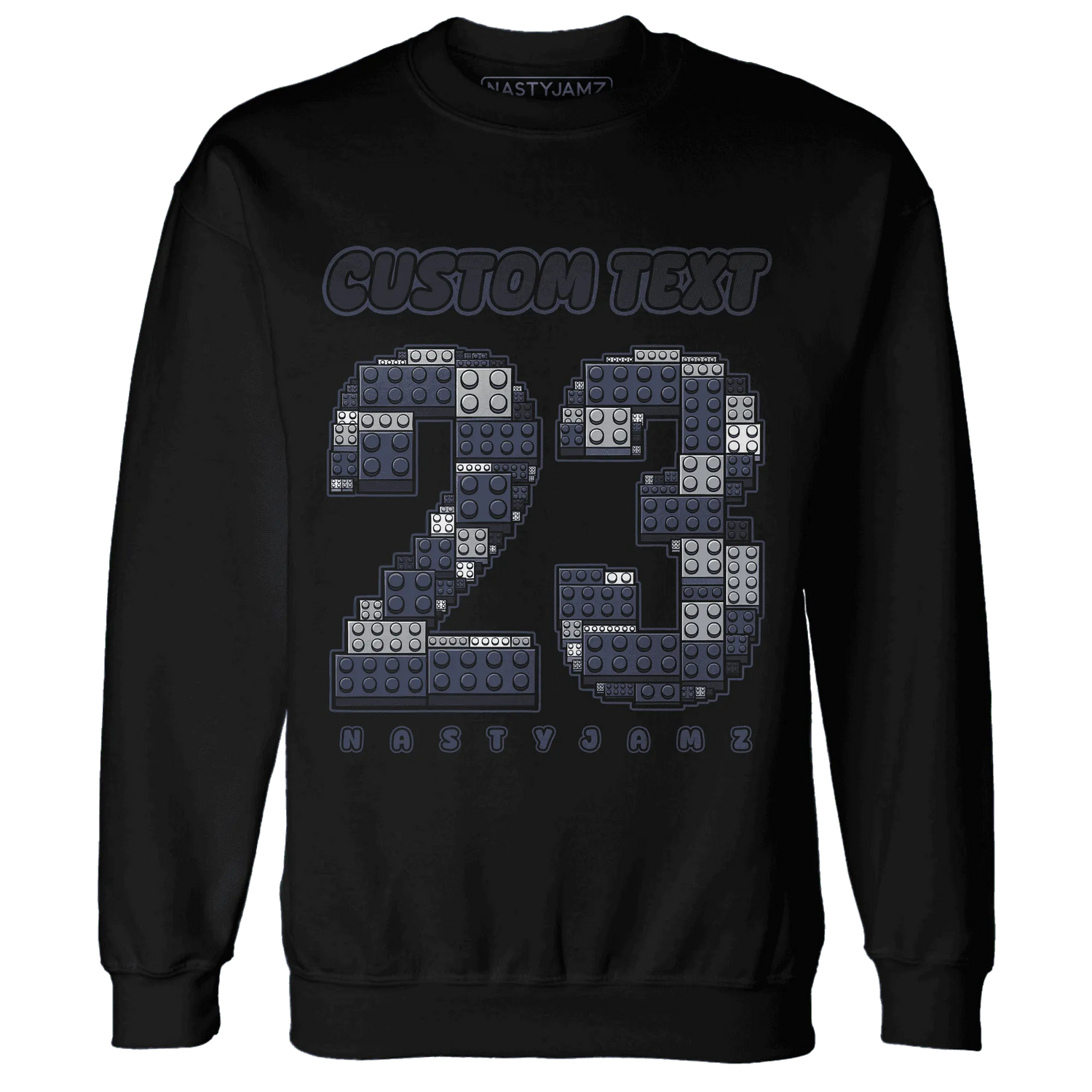 VaporMax-Plus-Midnight-Navy-White-Metallic-Silver-NastyJamz-Sweatshirt-Match-Number-23-Lego