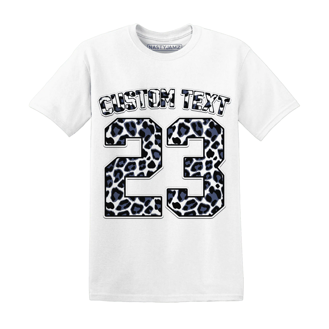 Low-Diffused-Blue-11s-T-Shirt-Match-Number-23-Leopard-Custom-Text