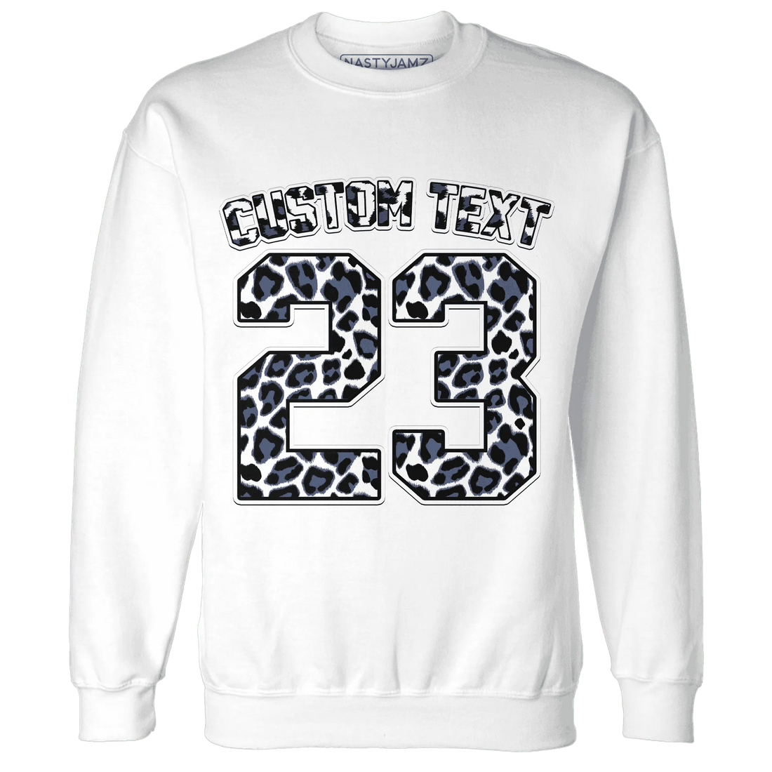 Low-Diffused-Blue-11s-Sweatshirt-Match-Number-23-Leopard-Custom-Text