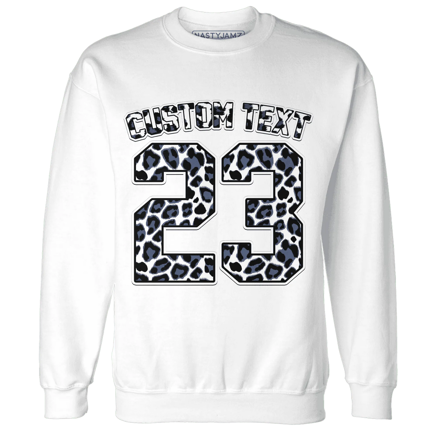 Low-Diffused-Blue-11s-Sweatshirt-Match-Number-23-Leopard-Custom-Text
