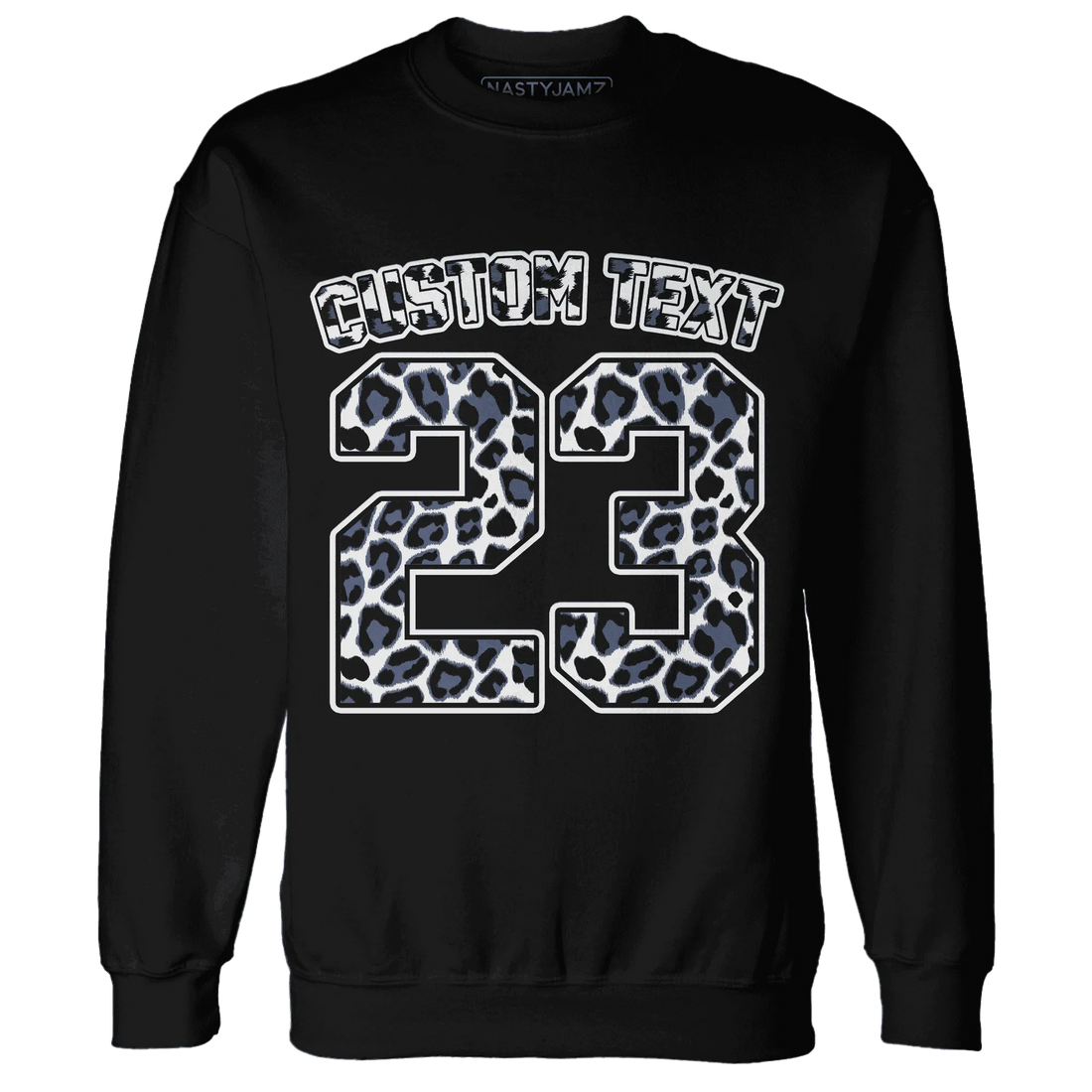 Low-Diffused-Blue-11s-Sweatshirt-Match-Number-23-Leopard-Custom-Text