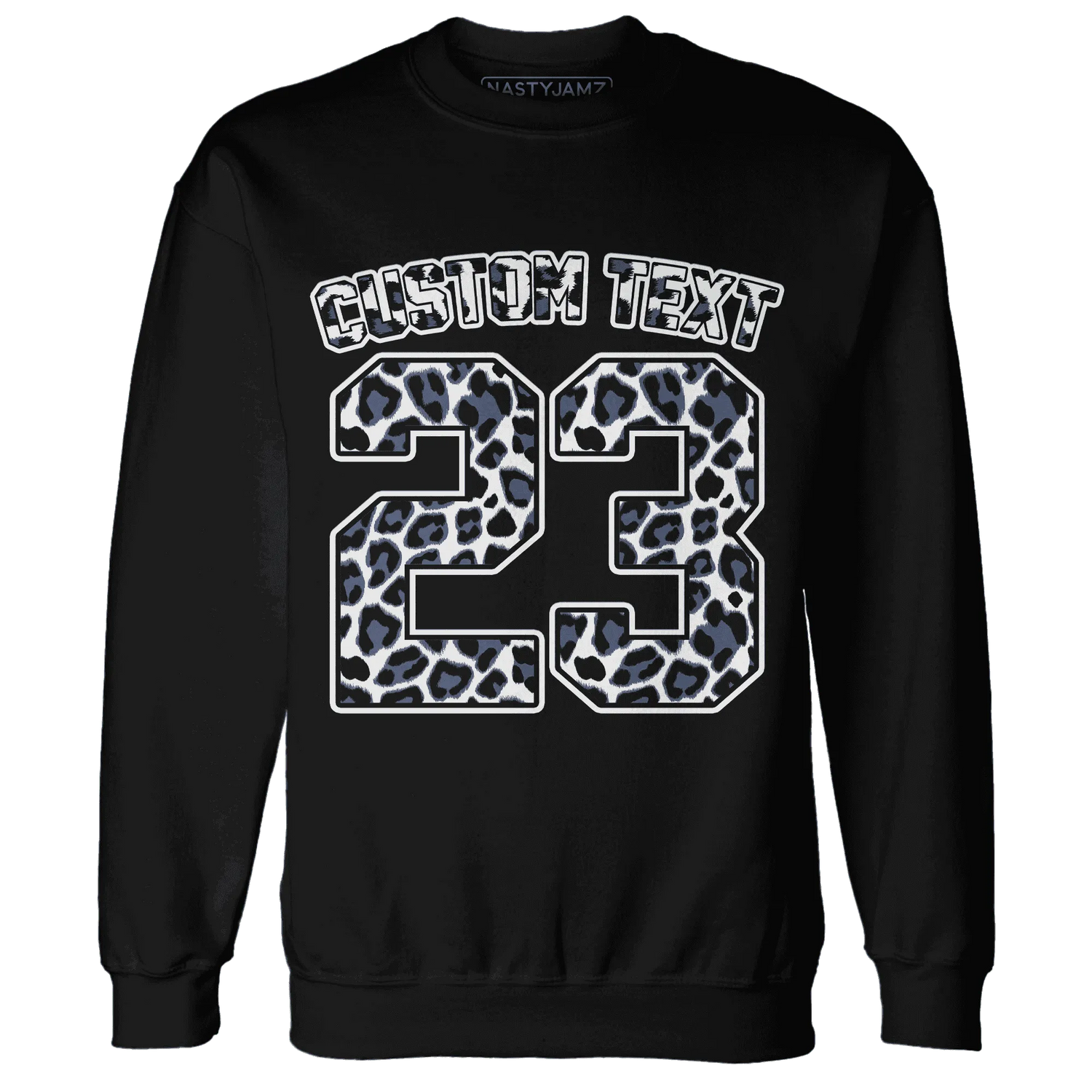 Low-Diffused-Blue-11s-Sweatshirt-Match-Number-23-Leopard-Custom-Text
