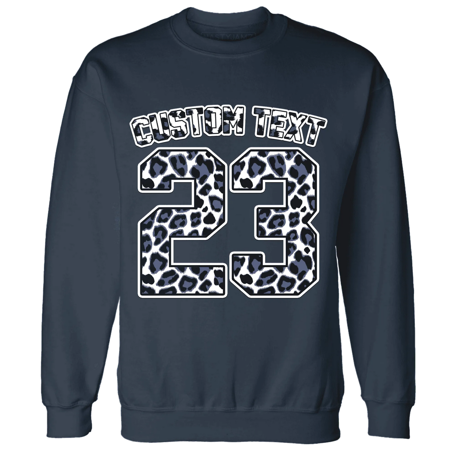 Low-Diffused-Blue-11s-Sweatshirt-Match-Number-23-Leopard-Custom-Text
