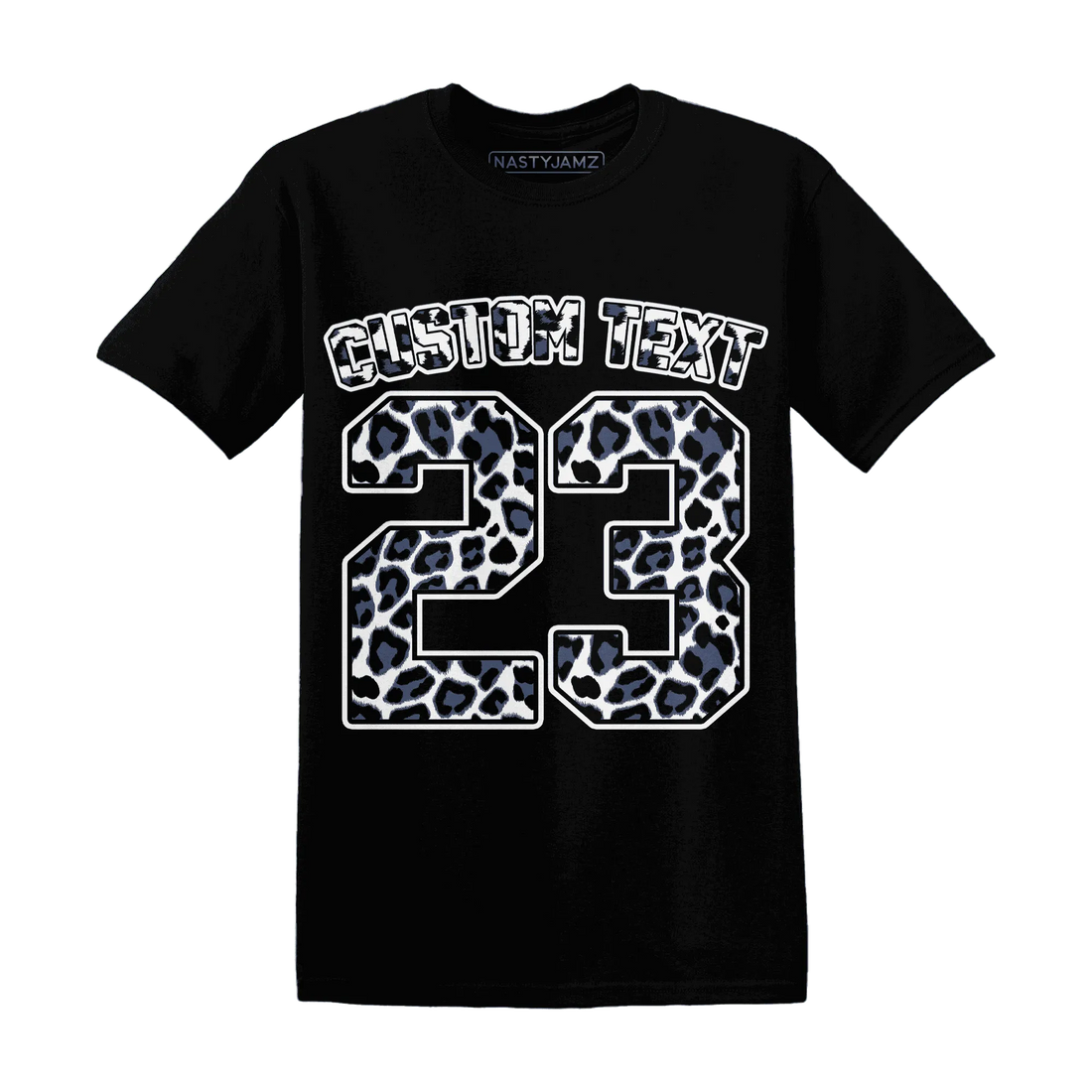 Low-Diffused-Blue-11s-T-Shirt-Match-Number-23-Leopard-Custom-Text