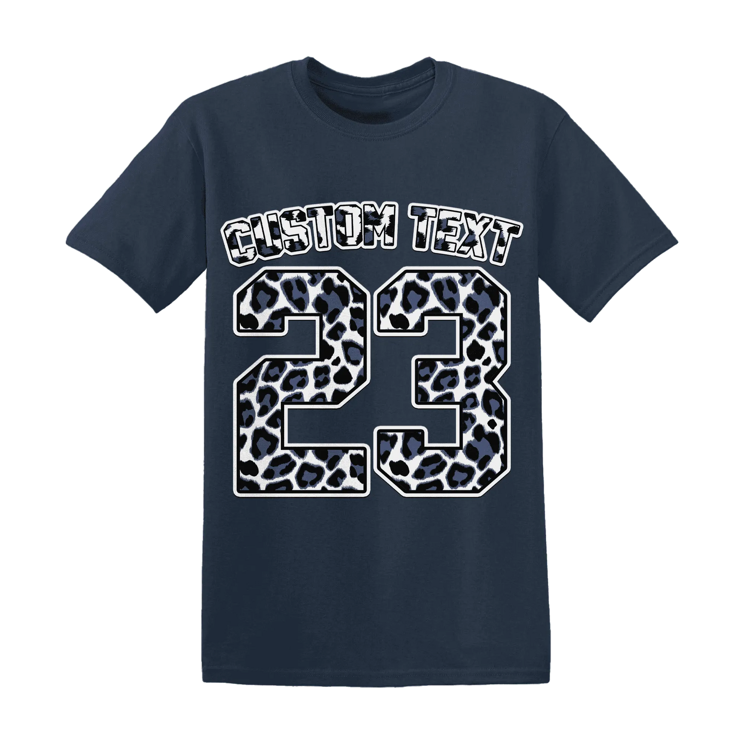 Low-Diffused-Blue-11s-T-Shirt-Match-Number-23-Leopard-Custom-Text