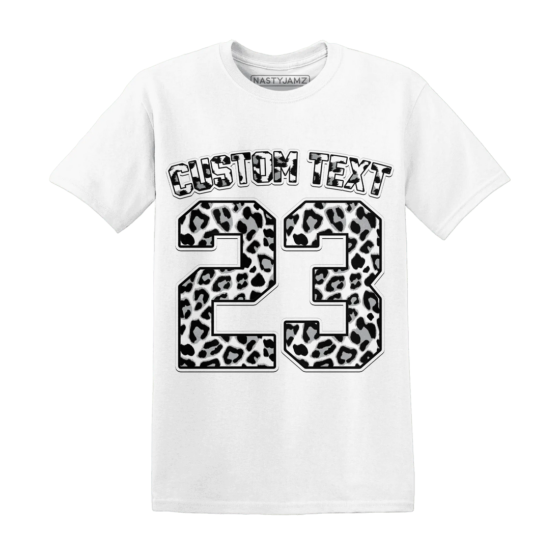 Wolf-Grey-1s-T-Shirt-Match-Number-23-Leopard-Custom-Text