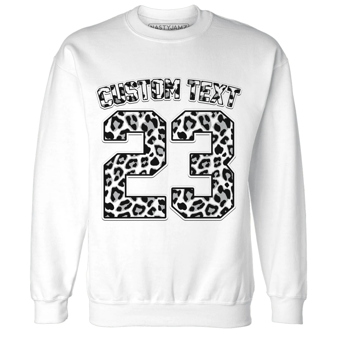 Wolf-Grey-1s-Sweatshirt-Match-Number-23-Leopard-Custom-Text