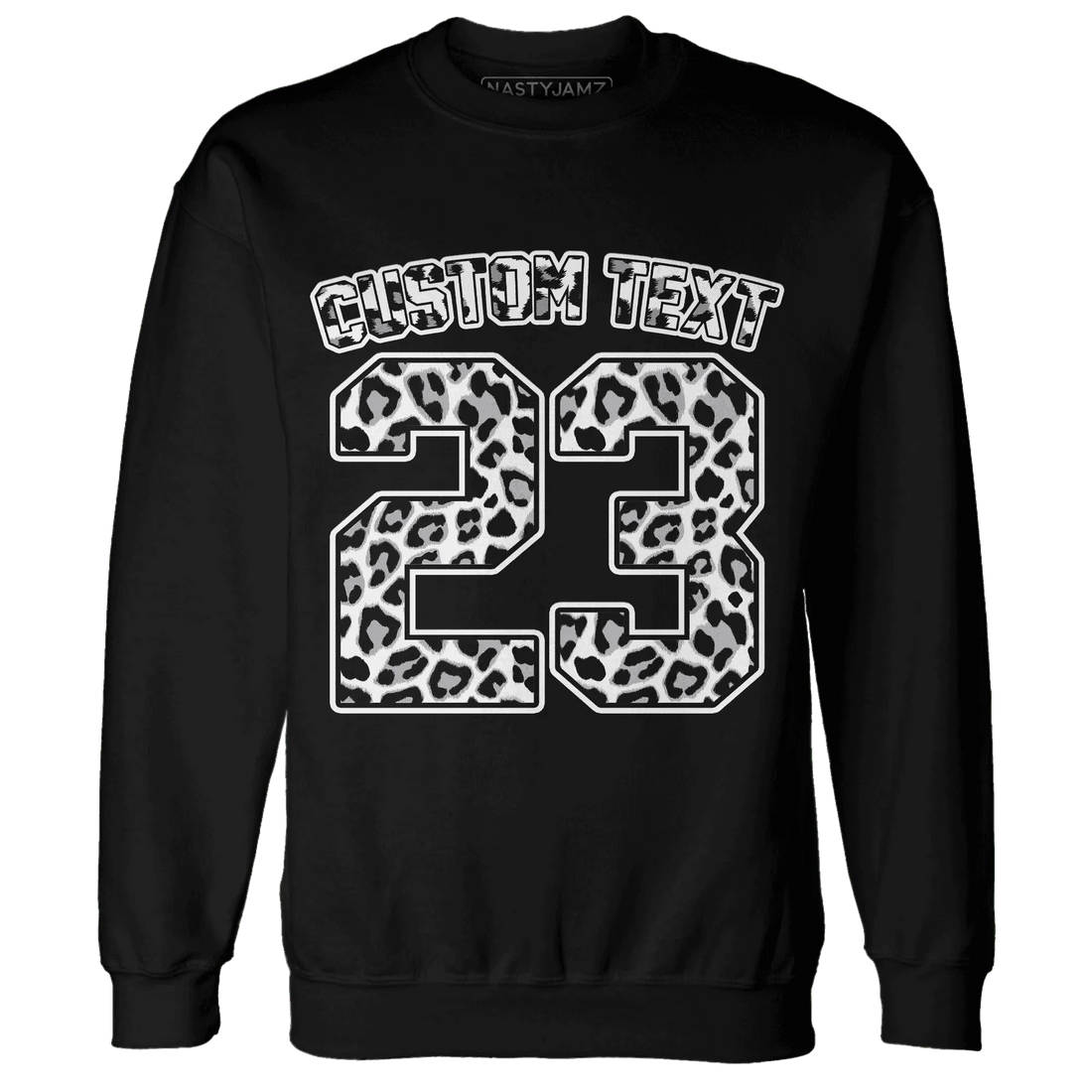 Wolf-Grey-1s-Sweatshirt-Match-Number-23-Leopard-Custom-Text